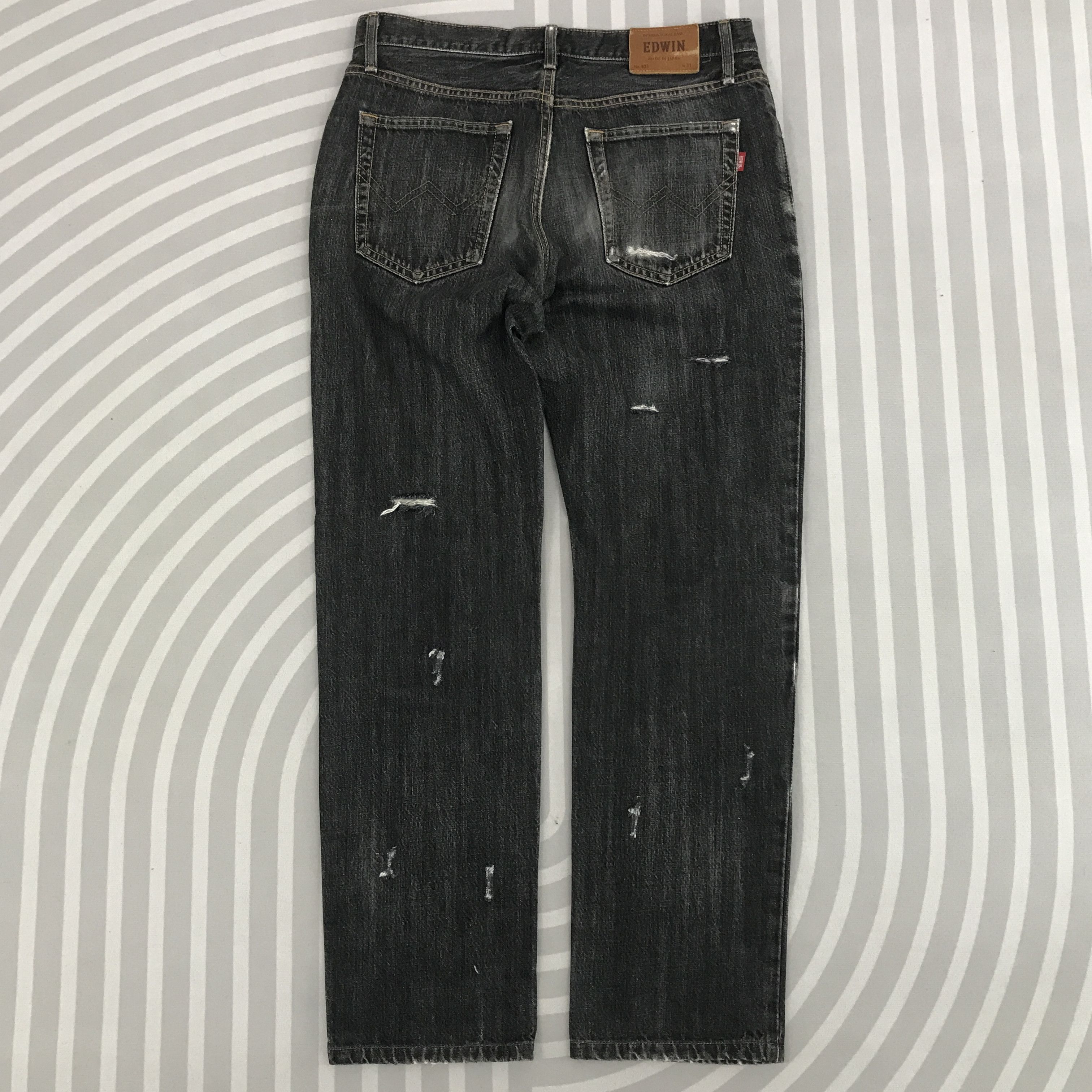 Edwin × Japanese Brand × Vintage Vintage Edwin Black faded distressed Denim jeans Size US 31 - 5 Thumbnail