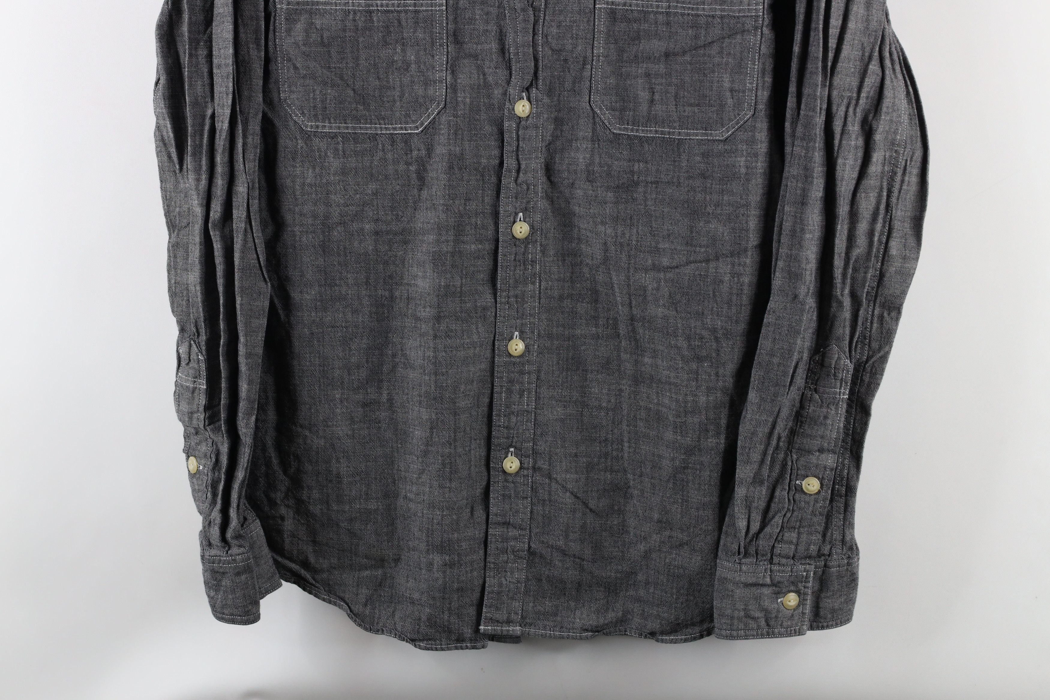 J.Crew × Vintage J Crew Collared Long Sleeve Button Shirt Gray Cotton Size US L / EU 52-54 / 3 - 3 Thumbnail