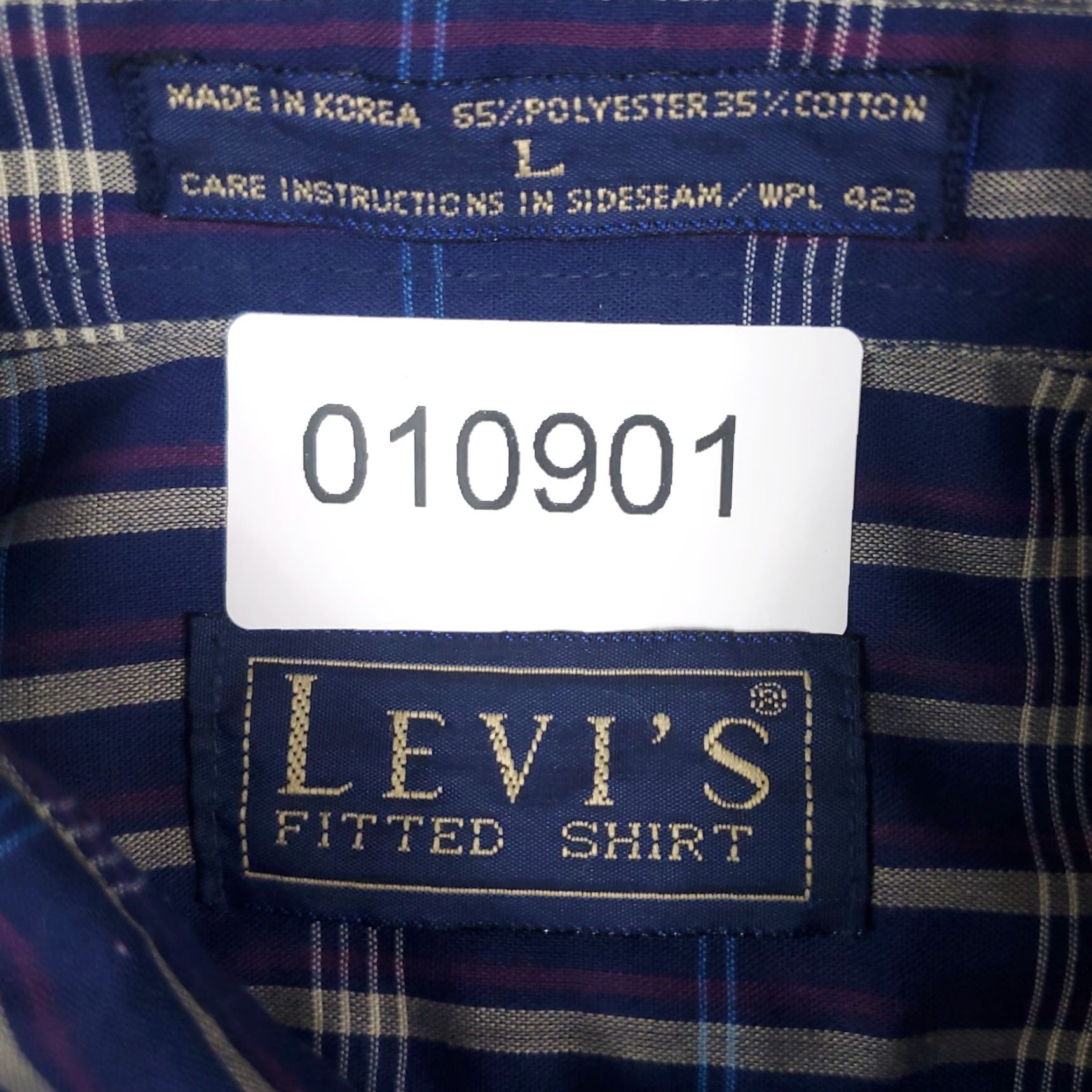 Levi's Levi's Shirt Mens Large Blue Plaid Long Sleeve Button-Up Cotton Blend Size US L / EU 52-54 / 3 - 6 Thumbnail