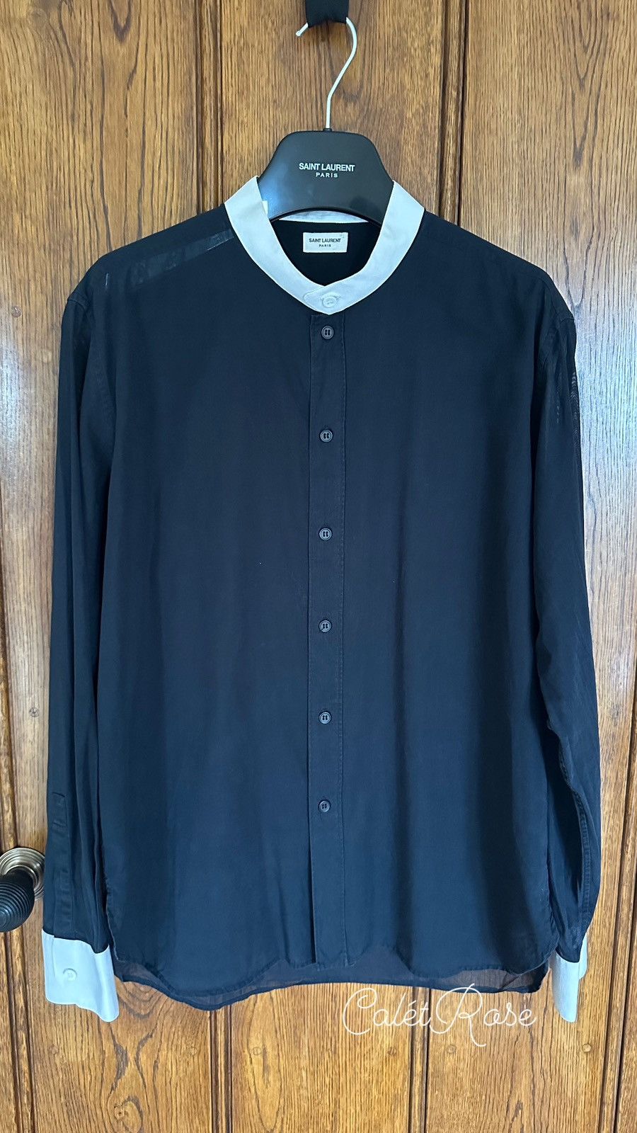 Saint Laurent Paris SS13 Saint Laurent semi sheer dinner Henley grandad shirt 42 Size US L / EU 52-54 / 3 - 1 Thumbnail