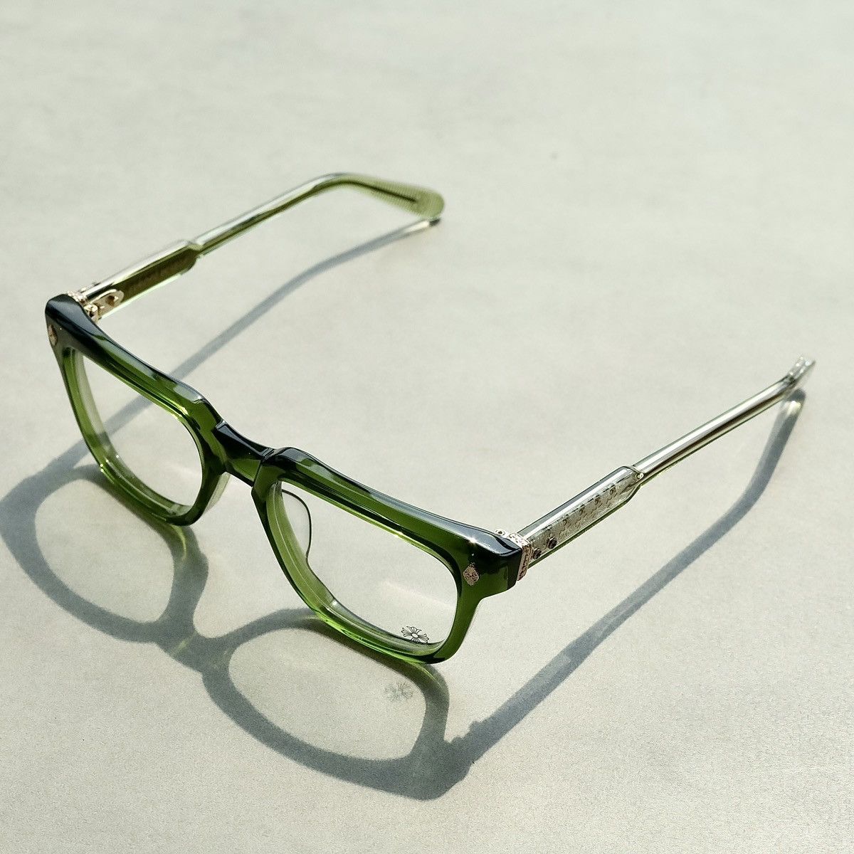 image of Chrome Hearts Ambidixtrous Glasses in Dark Olive, Men's