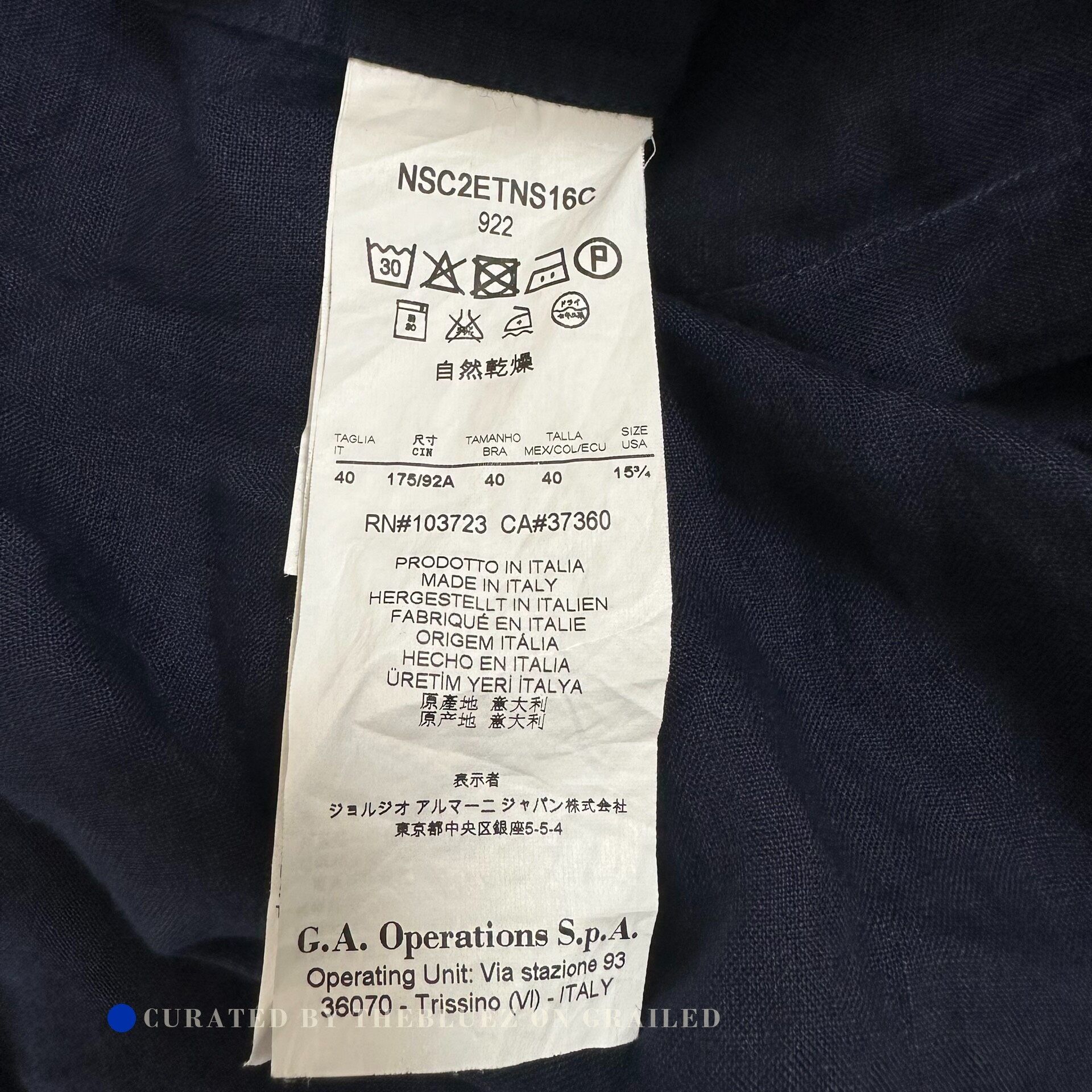 Giorgio Armani Giorgio Armani Dark Blue Linen Shirt Size US XXS / EU 40 - 4 Thumbnail