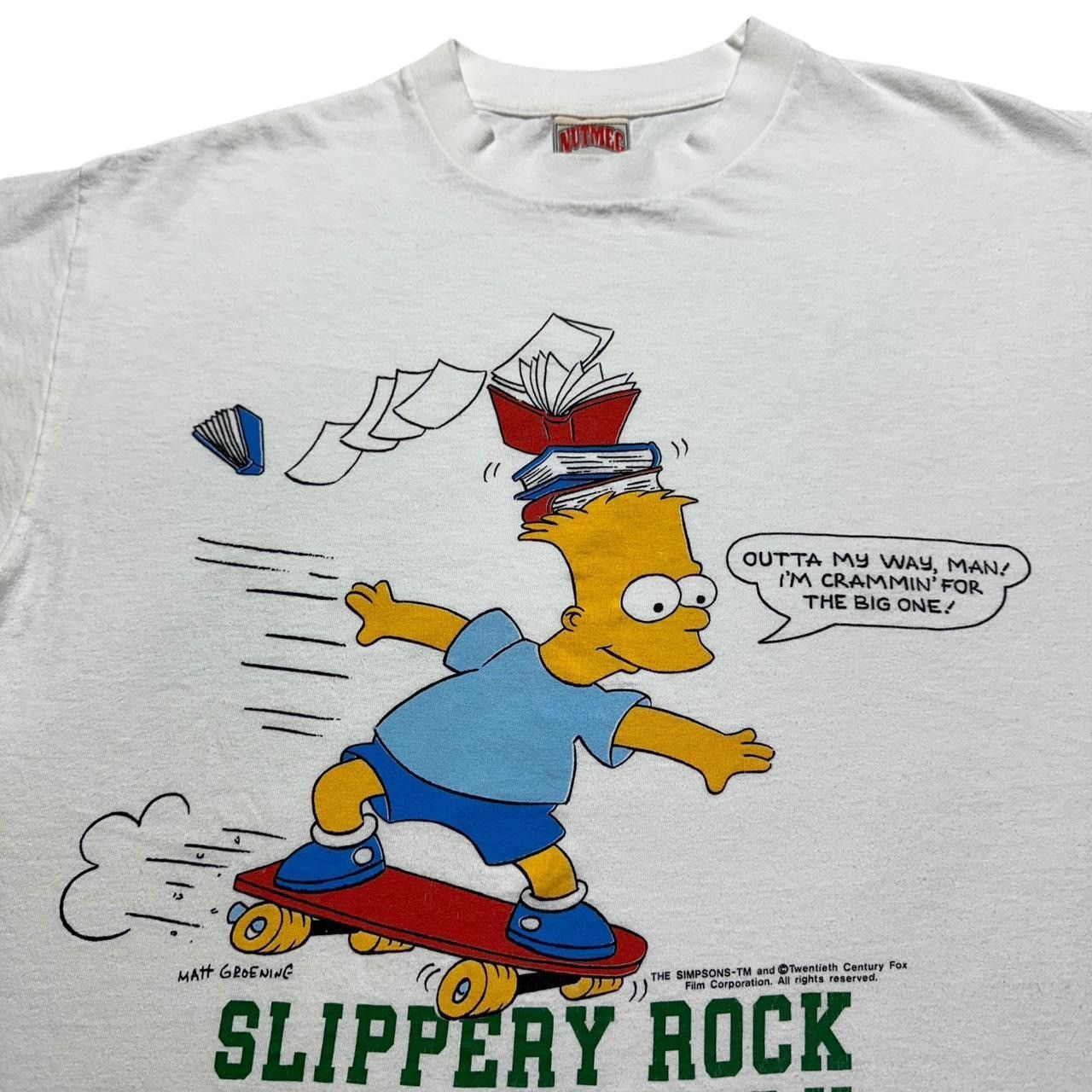 NCAA × Nutmeg × Vintage Vintage Slippery Rock University Bart Simpson T-Shirt Size US XL / EU 56 / 4 - 3 Thumbnail