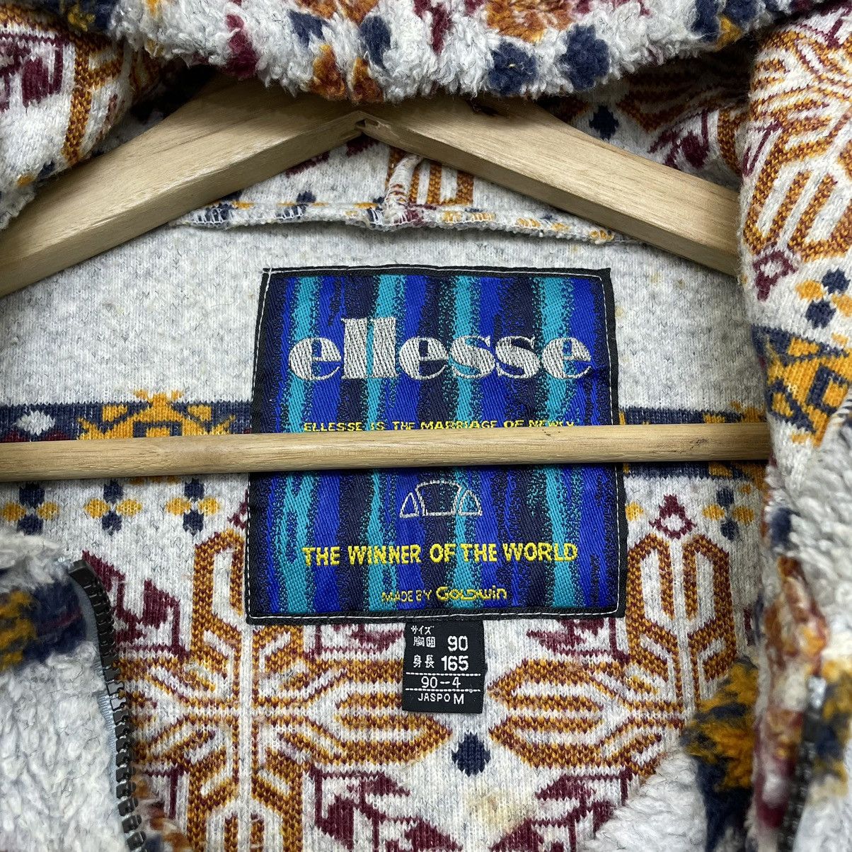 Ellesse 📣Vintage Elllsese Aztec Fleece Native Printed Hooded Jacket Size L / US 10 / IT 46 - 6 Thumbnail