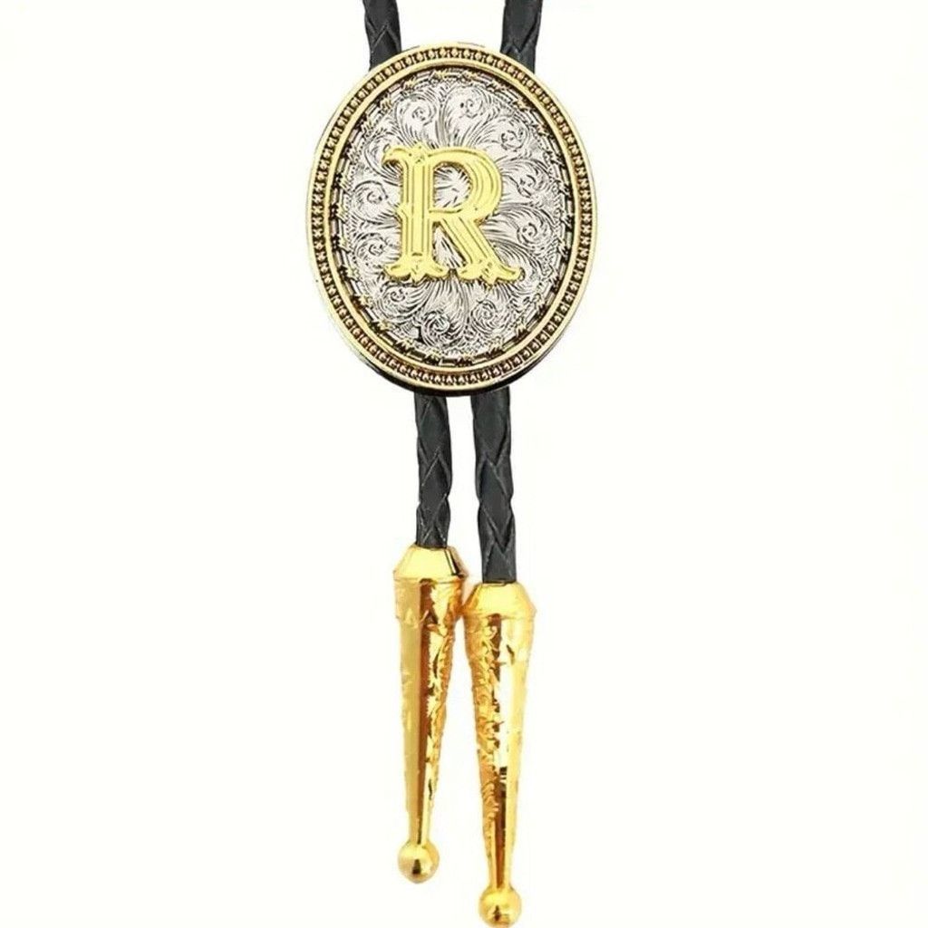Other Bolo Tie Initial R Mens Casual Western Cowboy Accessory Size ONE SIZE - 1 Thumbnail