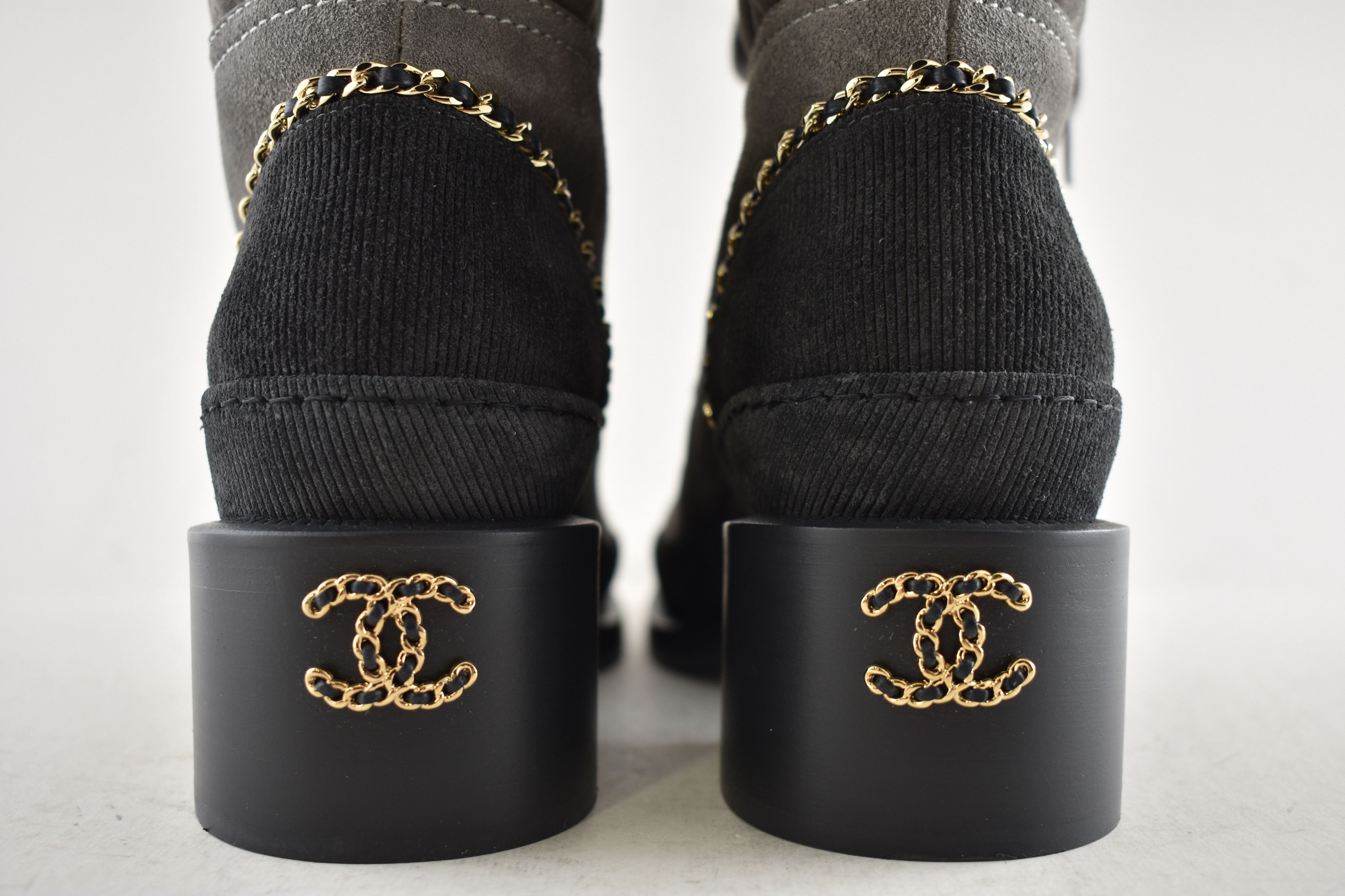 Chanel Chanel 24K Grey Quilted Chain Combat Military Tall Boot 36 Size US 6 / IT 36 - 13 Thumbnail