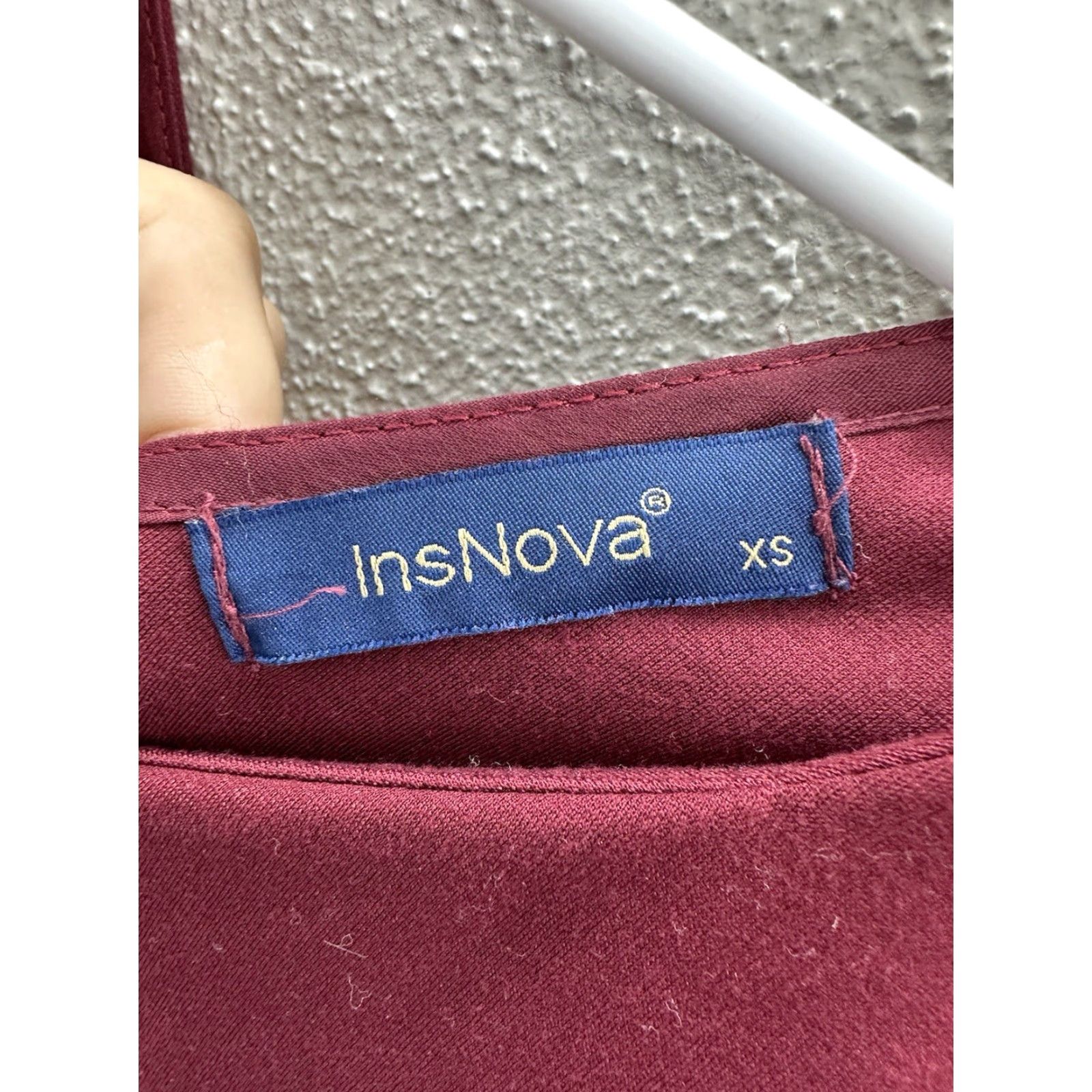Vintage InsNova Womens Dress XS Maroon Cold Shoulder Sleeveless V-Neck Dress Short Sleeve No? Size XS / US 0-2 / IT 36-38 - 3 Thumbnail