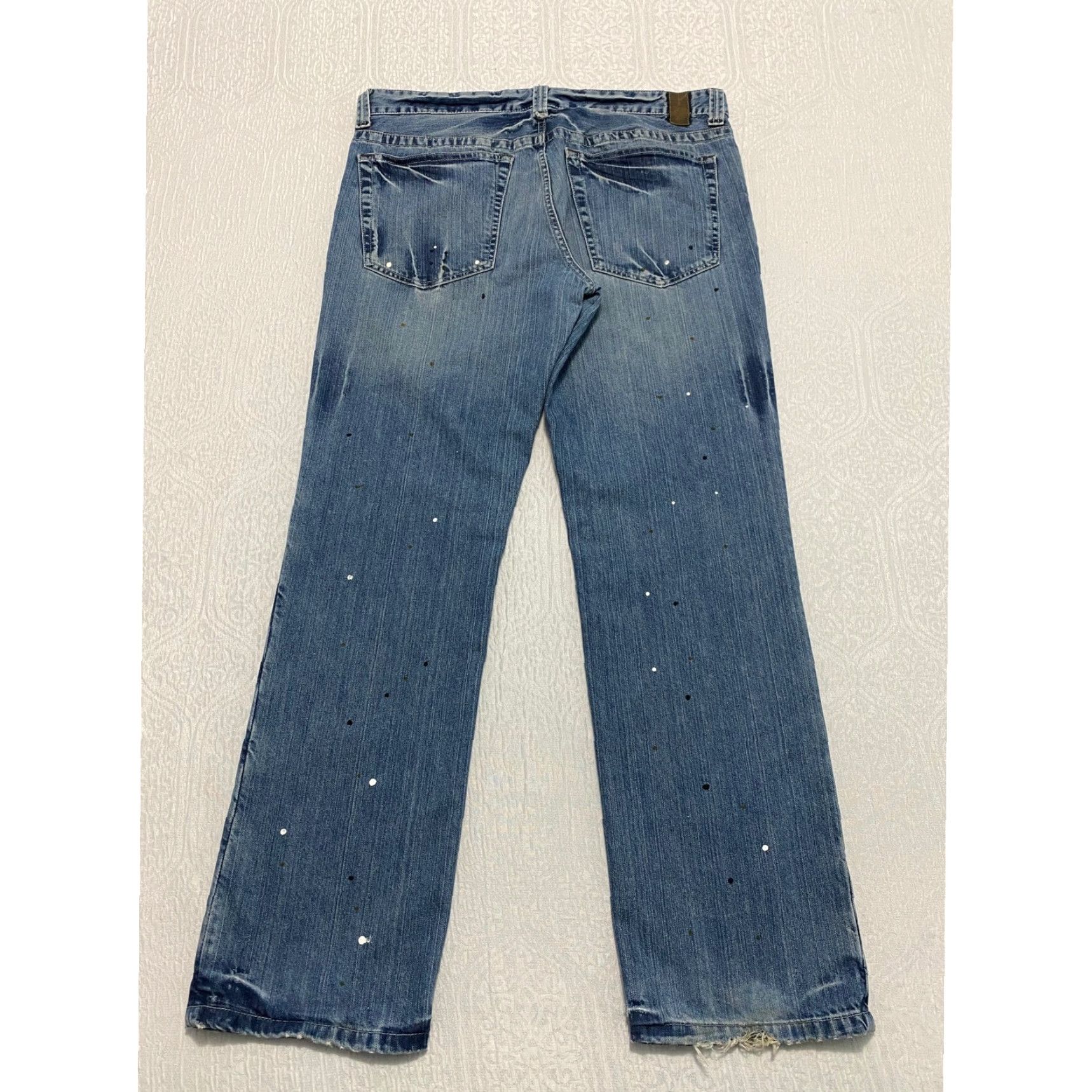 Mossimo Mossimo Supply Co Dylan Jeans Mens Slim Blue Denim 36×32 Bootcut 5-Pocket Distressed Grunge Art Casual Menswear Size US 36 / EU 52 - 2 Thumbnail