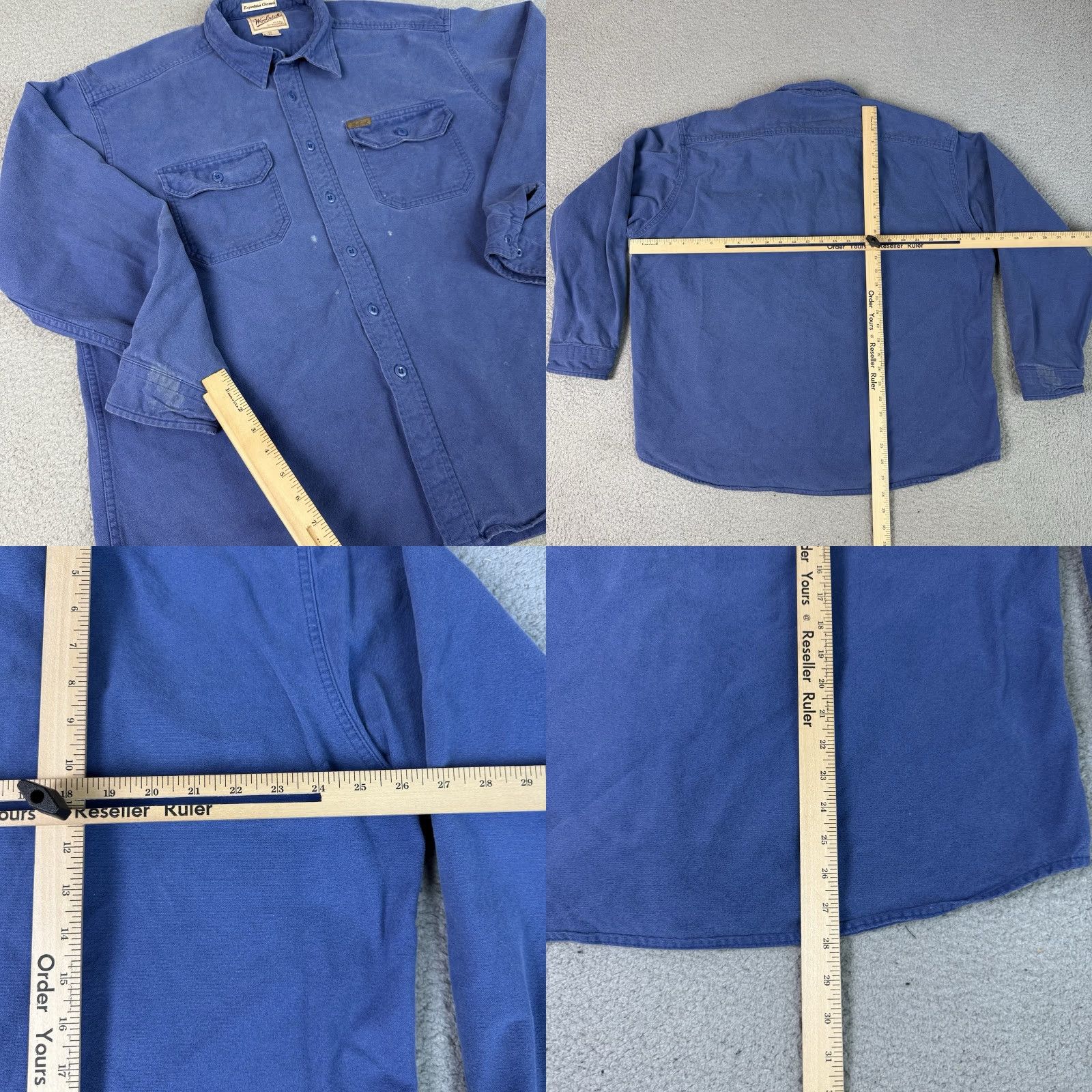 Vintage VINTAGE Woolrich Shirt Adult XL Blue Chamois Button-Up Long Sleeve Casual Distressed Size US XL / EU 56 / 4 - 8 Thumbnail