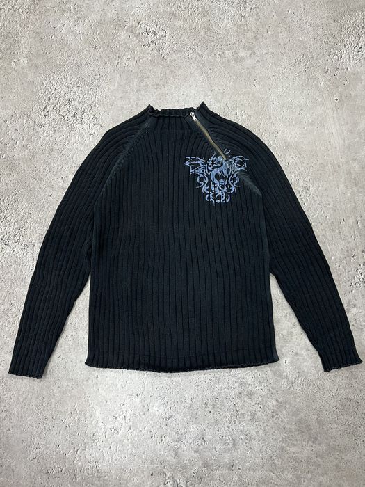 Diesel Vintage Y2K 00s Diesel Distressed Punk Sweater striped knit