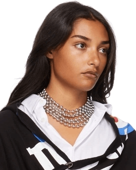 Comme des Garcons Junya Watanabe Spike Ball Chain Layered Choker Necklace Size ONE SIZE - 7 Thumbnail
