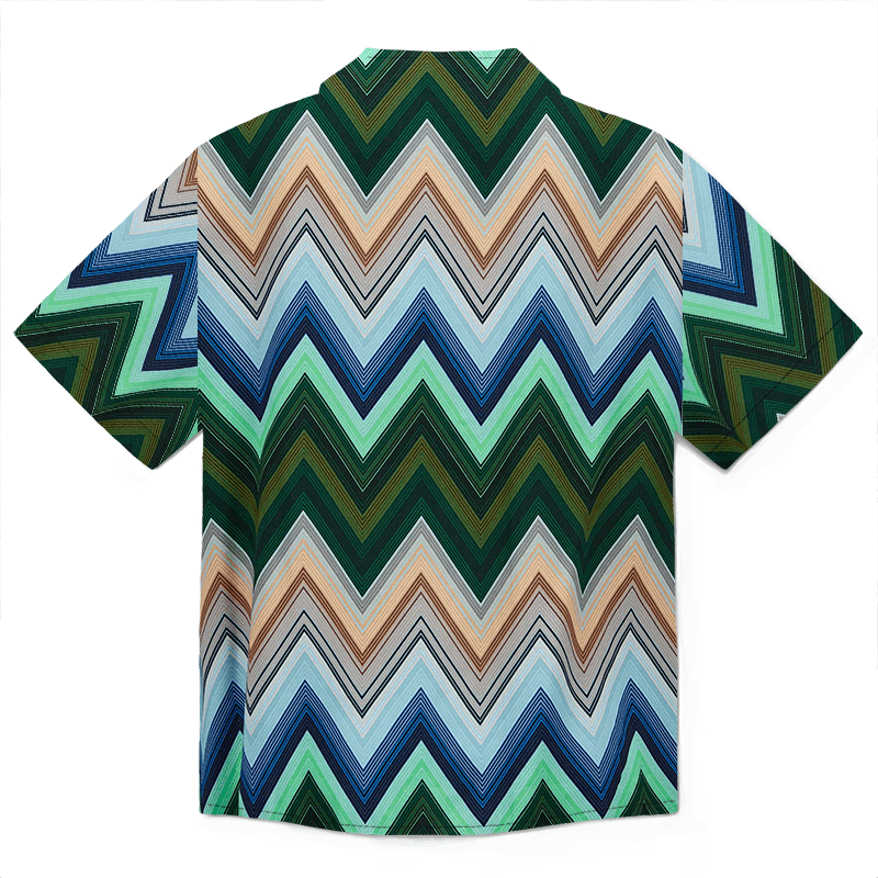 The Unbranded Brand × Vintage Viscose Bowling Shirt with Macro Zigzag Size US S / EU 44-46 / 1 - 5 Thumbnail