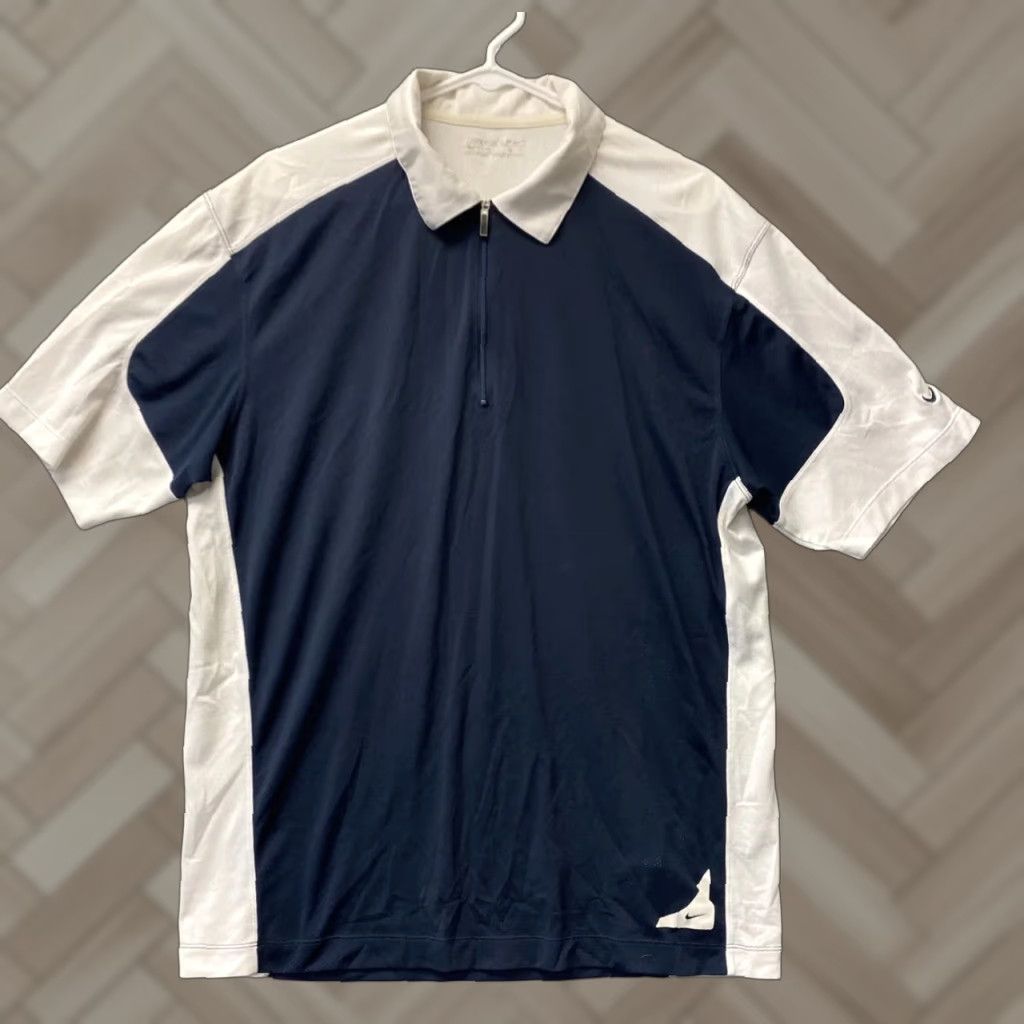 Nike NIKE Dri-Fit Polo Shirt Men’s L Blue Navy Golf Casual Rugby Nike Dri-FIT Mens/97-47 Size US L / EU 52-54 / 3 - 1 Thumbnail