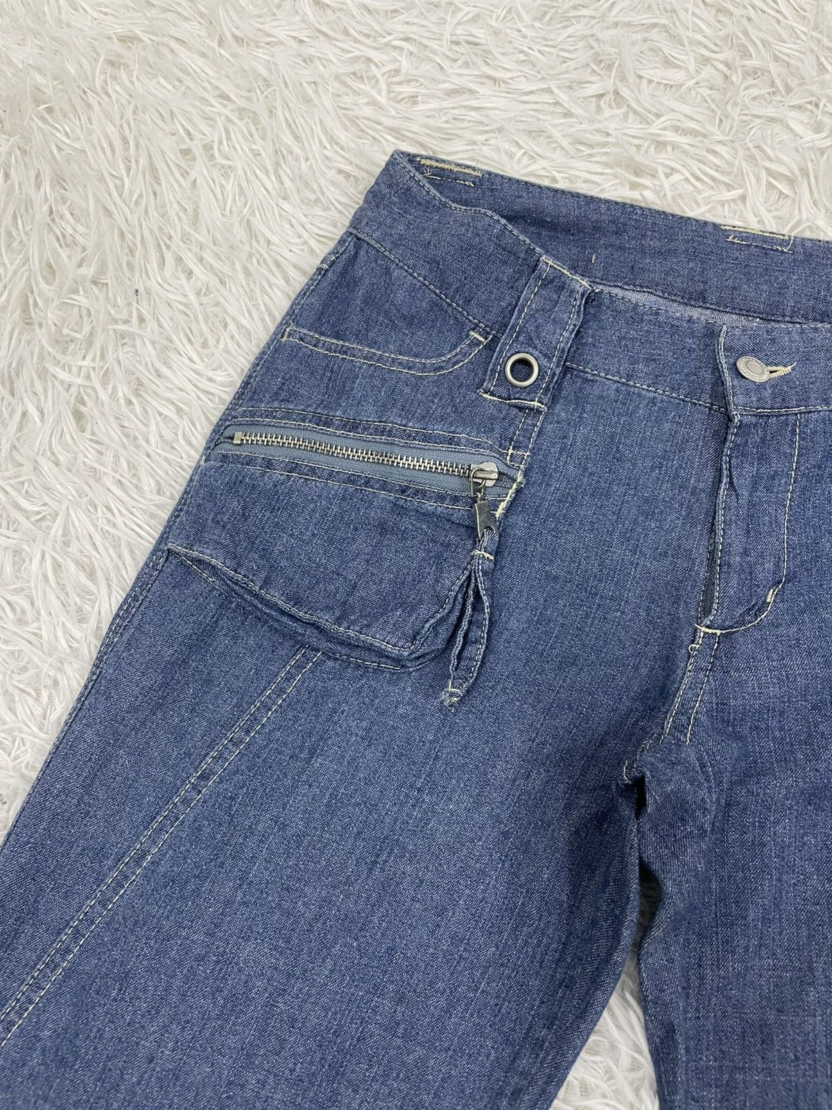 Japanese Brand Flare Jeans Pant Cargo Pockets Size 31" - 4 Thumbnail
