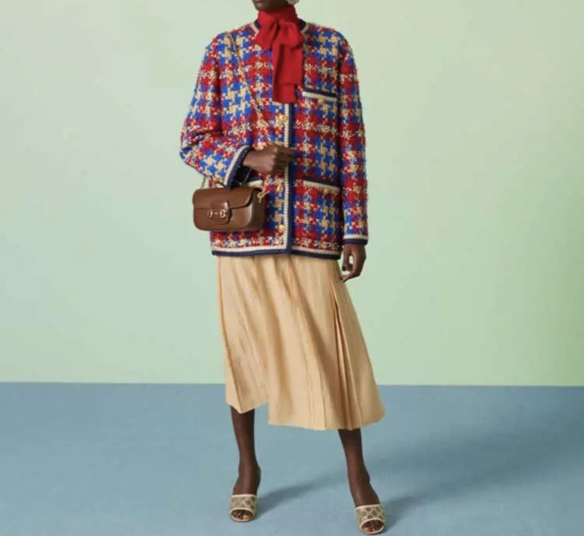 Gucci Gucci Lame Check Wool Tweed Jacket size IT 46 Size L / US 10 / IT 46 - 2 Thumbnail
