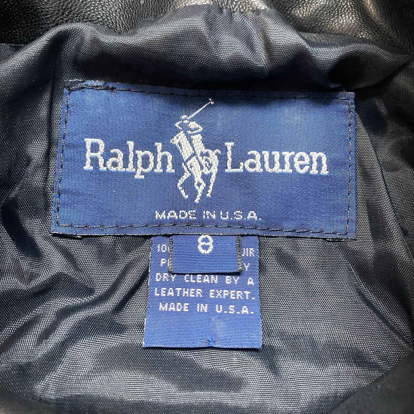 VTG Ralph Lauren Leather Jacket Women's 8 Biker Y2K Matrix
