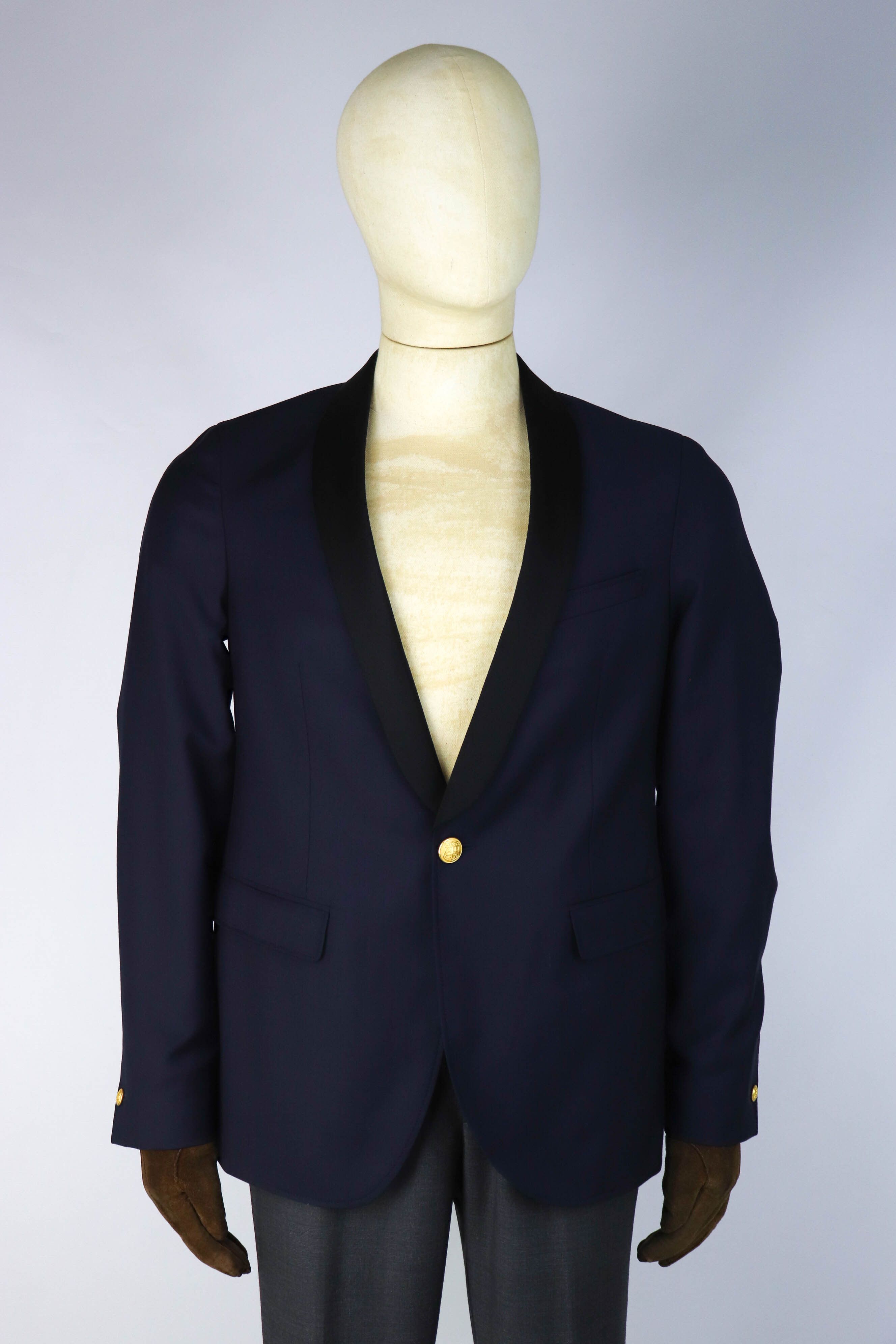 Gant GANT New Haven Navy Wool Gold Buttons Tuxedo Blazer Jacket Size 40R - 4 Thumbnail
