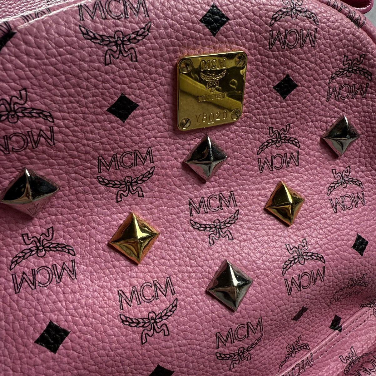 MCM MCM Visetos ‘Pink’ Studs Backpack Size ONE SIZE - 2 Thumbnail