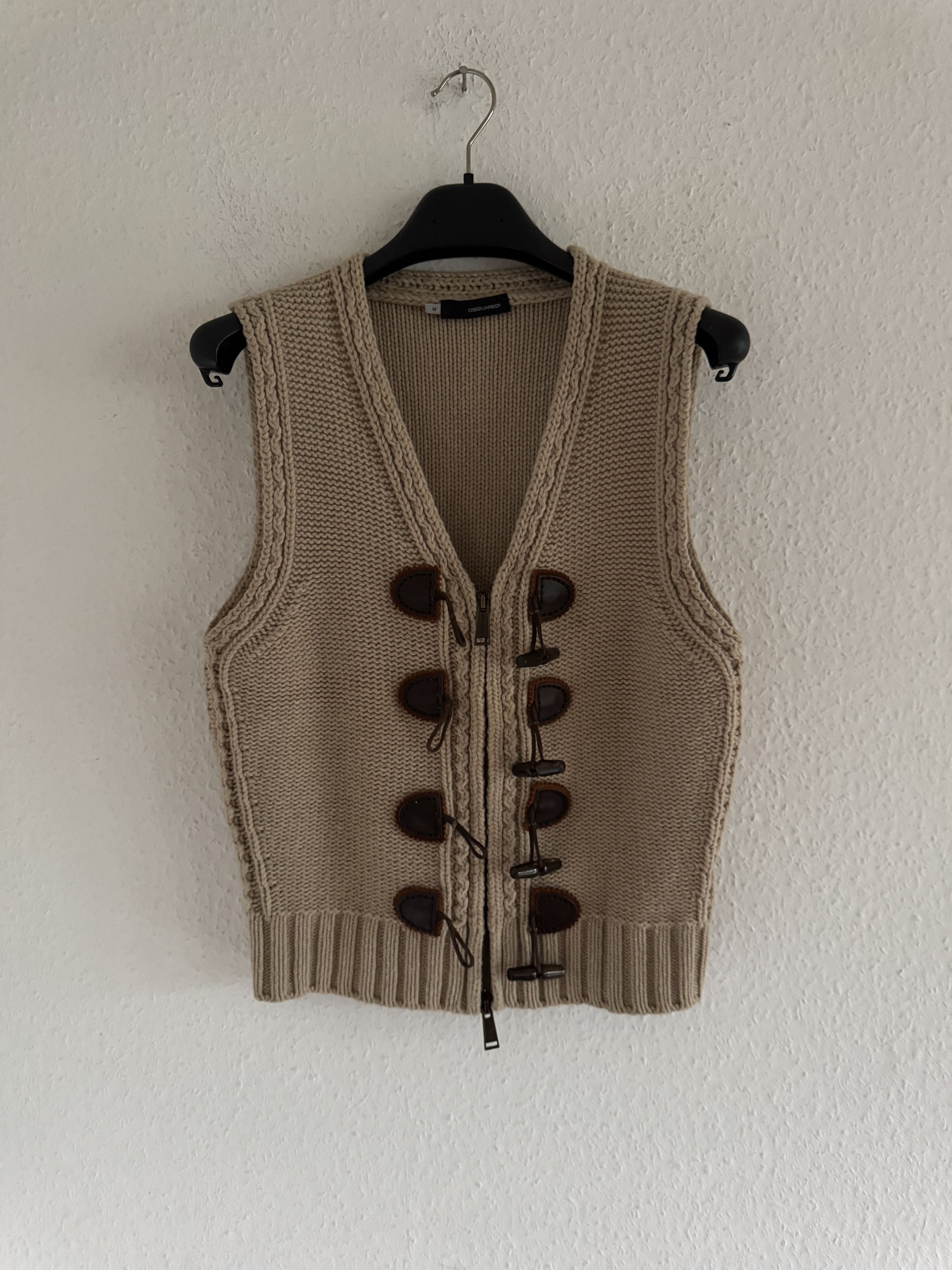 Dsquared2 FW06 Leather Toggle Knit Vest Size US M / EU 48-50 / 2 - 4 Thumbnail