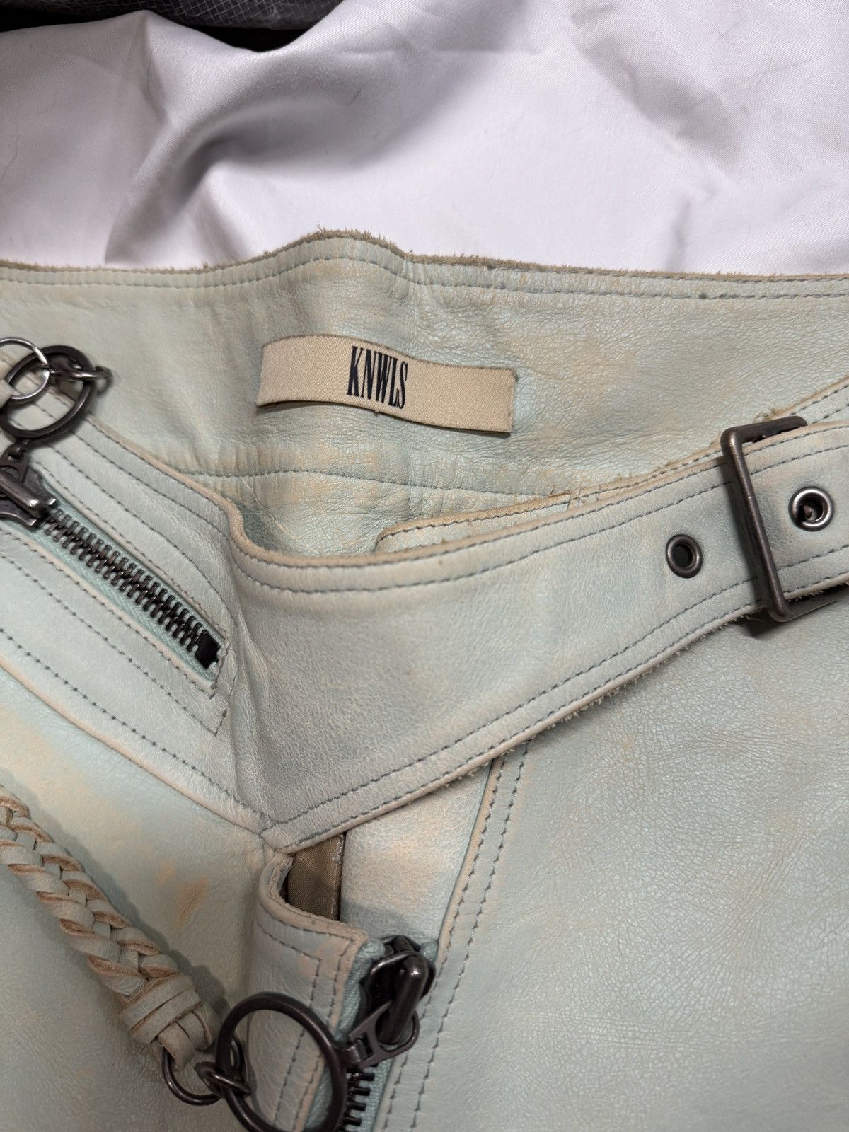 KNWLS KNWLS Blue Nihil Leather Pants size 10 Size 32" / US 10 / IT 46 - 3 Thumbnail