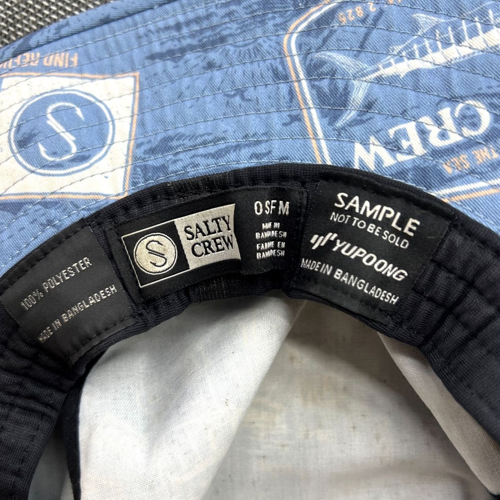 Vintage Salty Crew Yupoong Boonie Hat Cap One Size Blue Sea OSFA Unisex Adults Size ONE SIZE - 5 Thumbnail