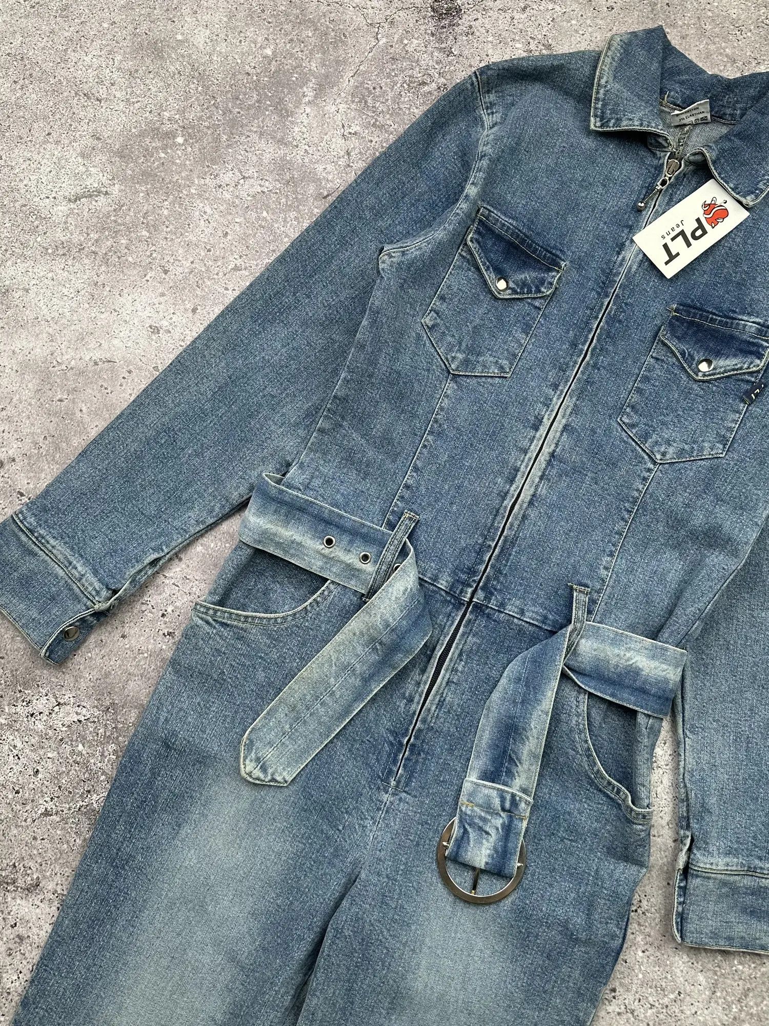 Vintage Vintage Denim Flare Faded Overalls C574(V338) Size 27" / US 4 / IT 40 - 3 Thumbnail