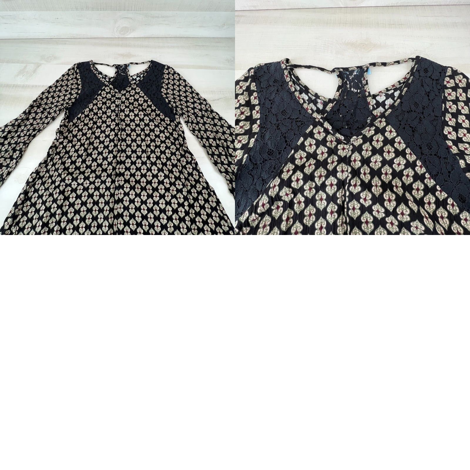 Vintage Dina Be Womens Mini Dress Small Black Long Sleeve Bell Sleeve Boho Short Flowy Dress Mens? Size S / US 4 / IT 40 - 8 Thumbnail