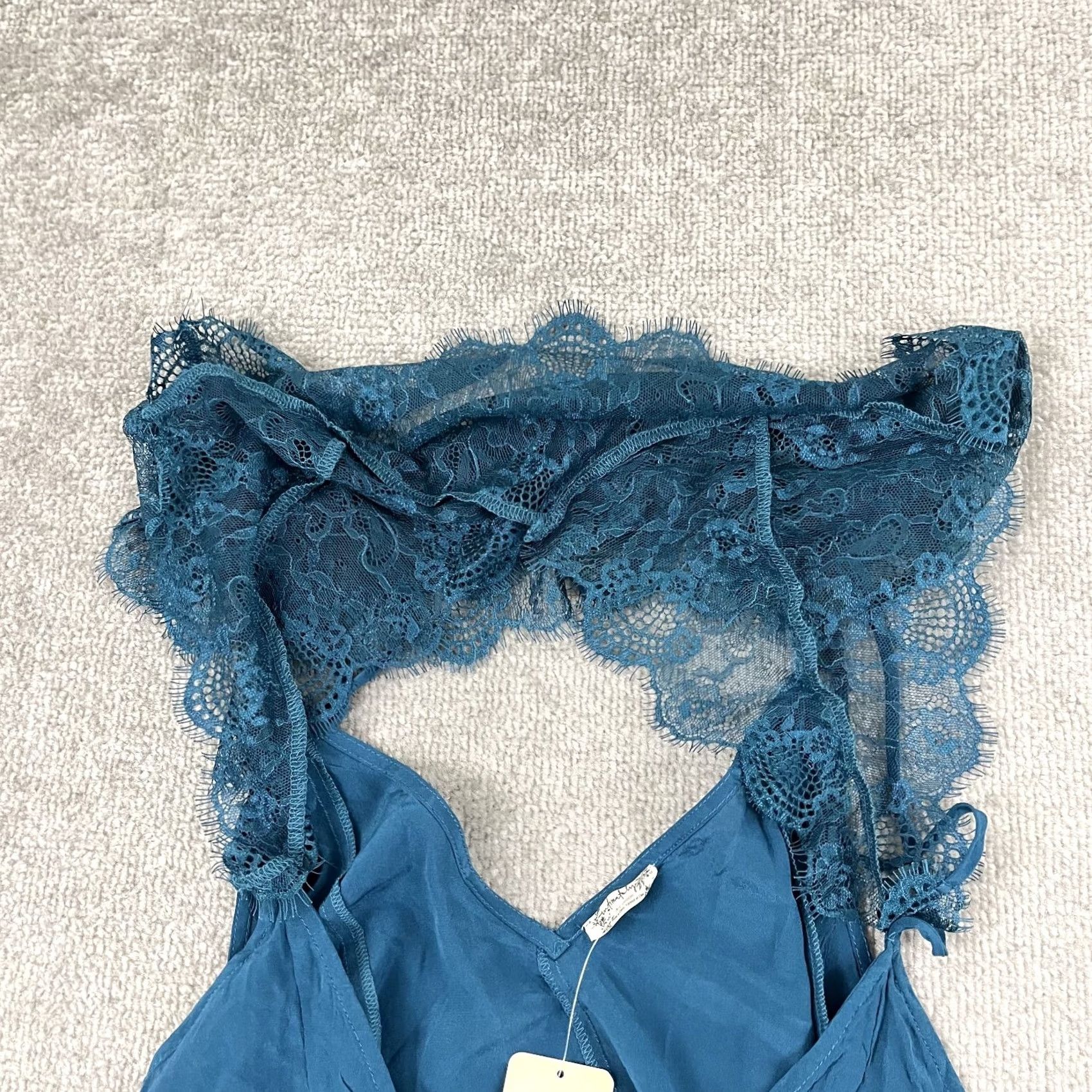 Free People Free People Intimately Blouse Womens L Blue Silk Laced Bralette Lingerie NEW Shirt Womens L Size Blue Silk Lace Bralette Size L / US 10 / IT 46 - 6 Thumbnail