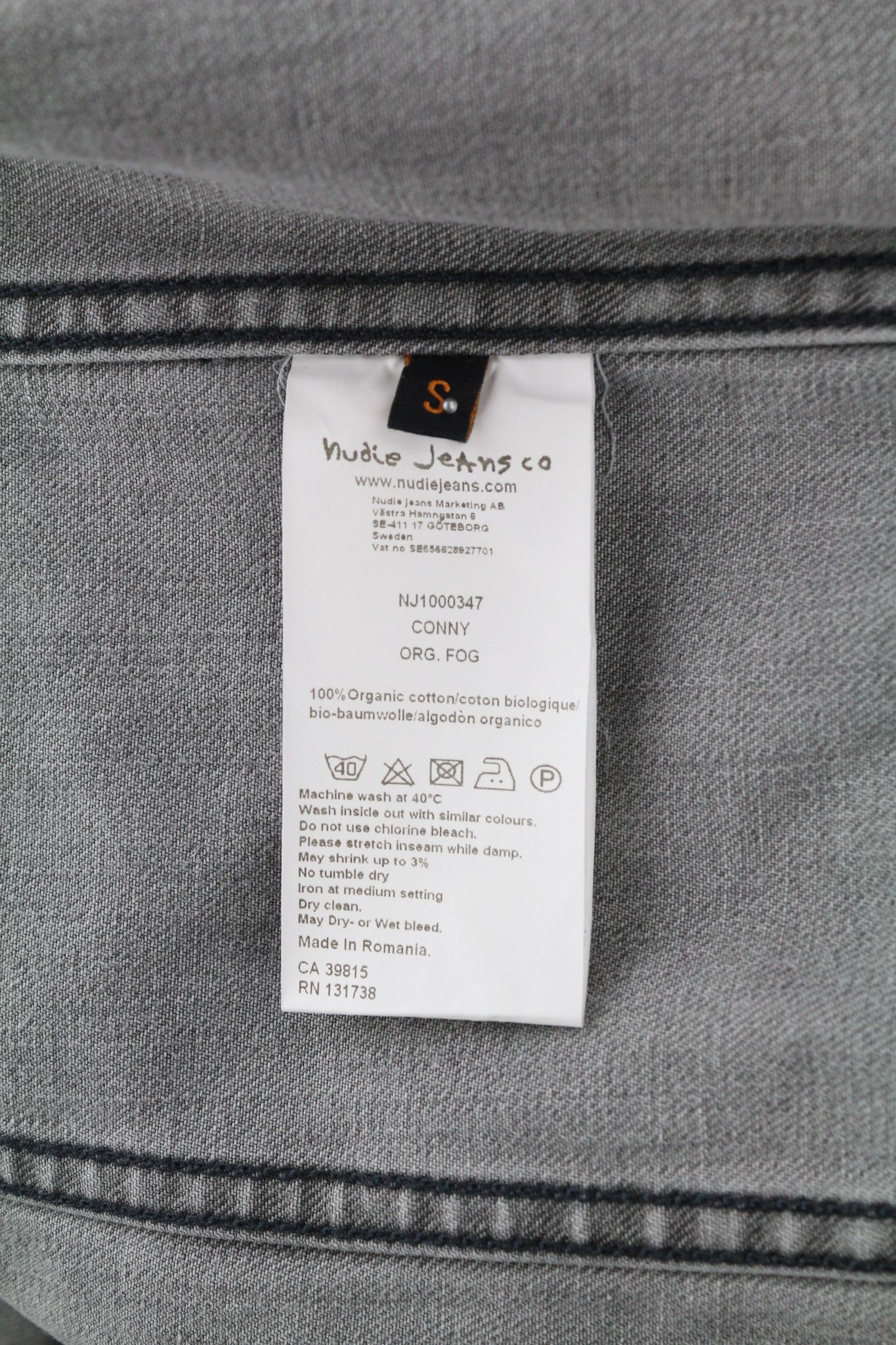 Nudie Jeans CONNY ORG. FOG S Organic Cotton Grey Denim Jacket 80339 Size US S / EU 44-46 / 1 - 6 Thumbnail