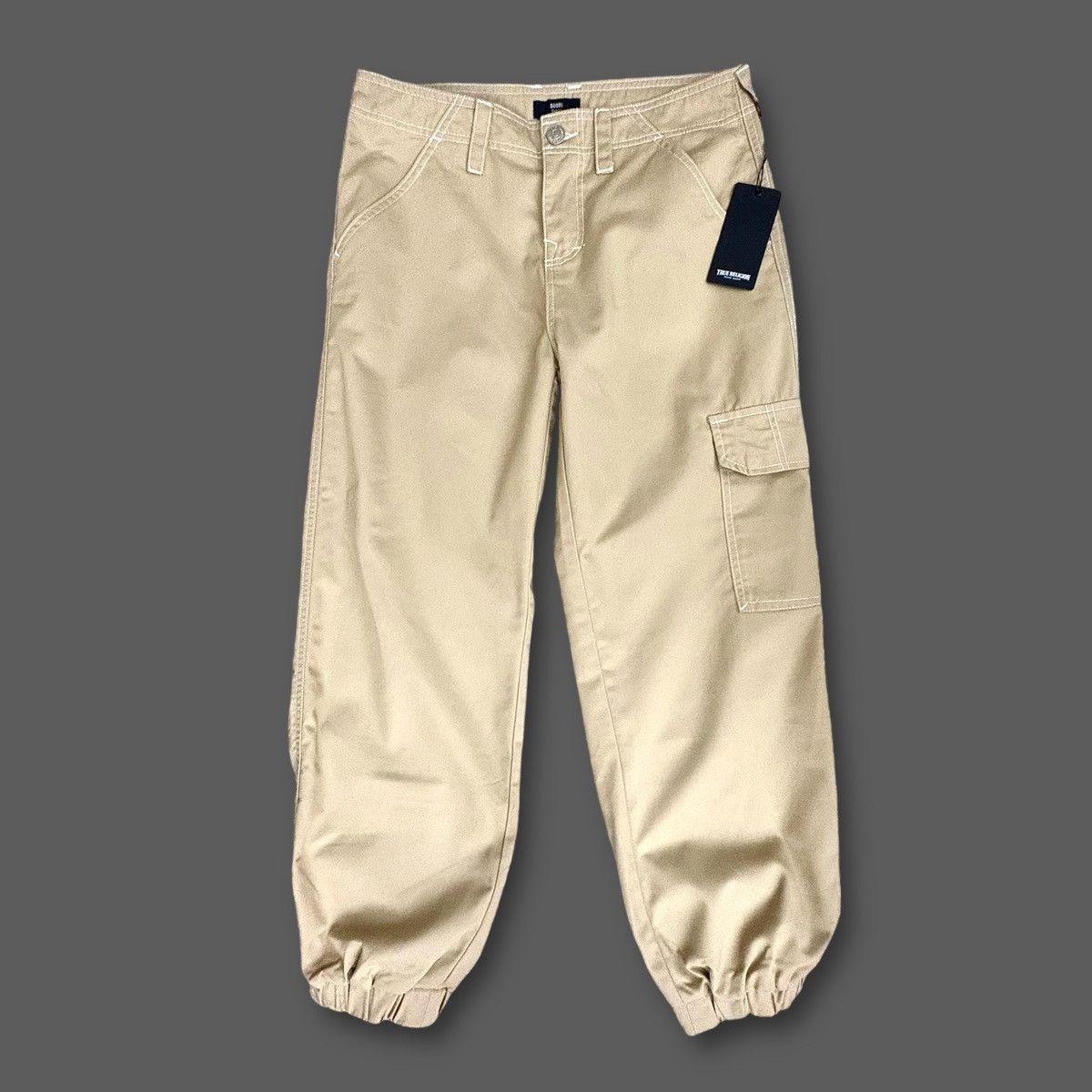 Lucky Brand True Religion Women’s Bobby Baggy Tan Cargo Joggers Sz M Size 34" / US 12 / IT 48 - 5 Thumbnail