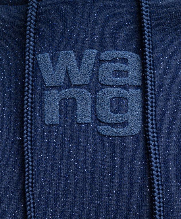 Alexander Wang Alexander Wang - Blue Glitter Hoodie with Textured Logo Size XS / US 0-2 / IT 36-38 - 4 Thumbnail
