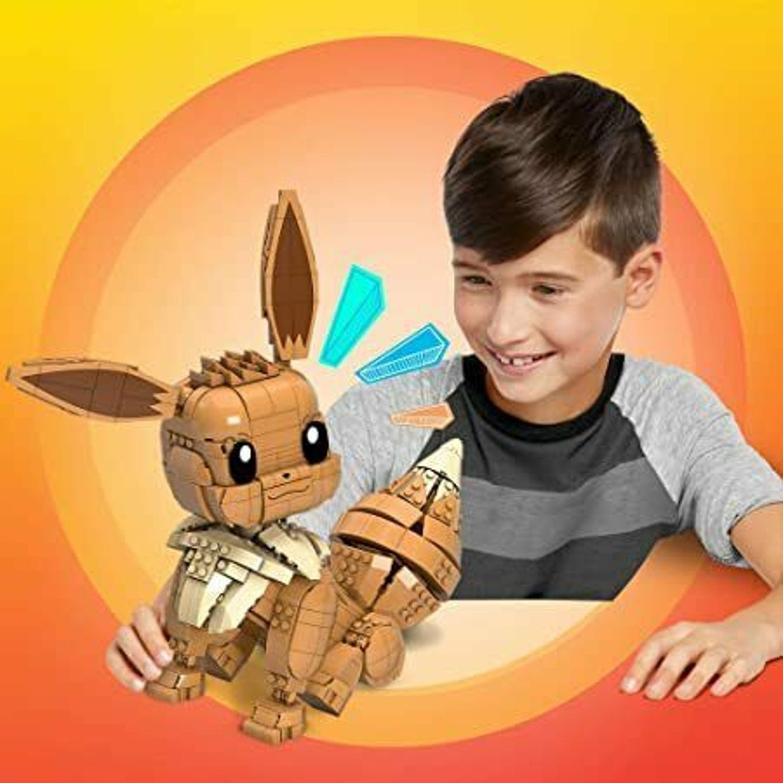 Pokemon Mega Construx Pokémon Jumbo Eevee Set 830 pcs Build Pose Size ONE SIZE - 4 Thumbnail
