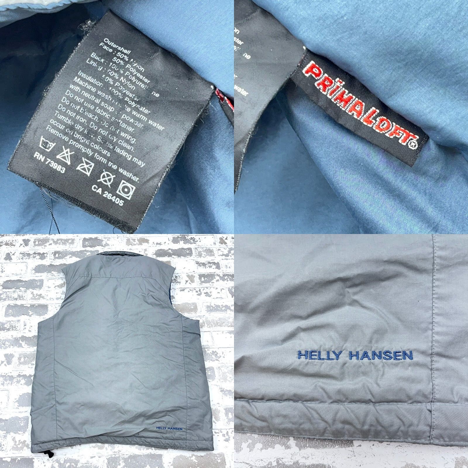 Helly Hansen Helly Hansen Vest Mens Small Gray Blue Full Zip Performance Jacket Tech PrimaLoft Size US S / EU 44-46 / 1 - 8 Thumbnail