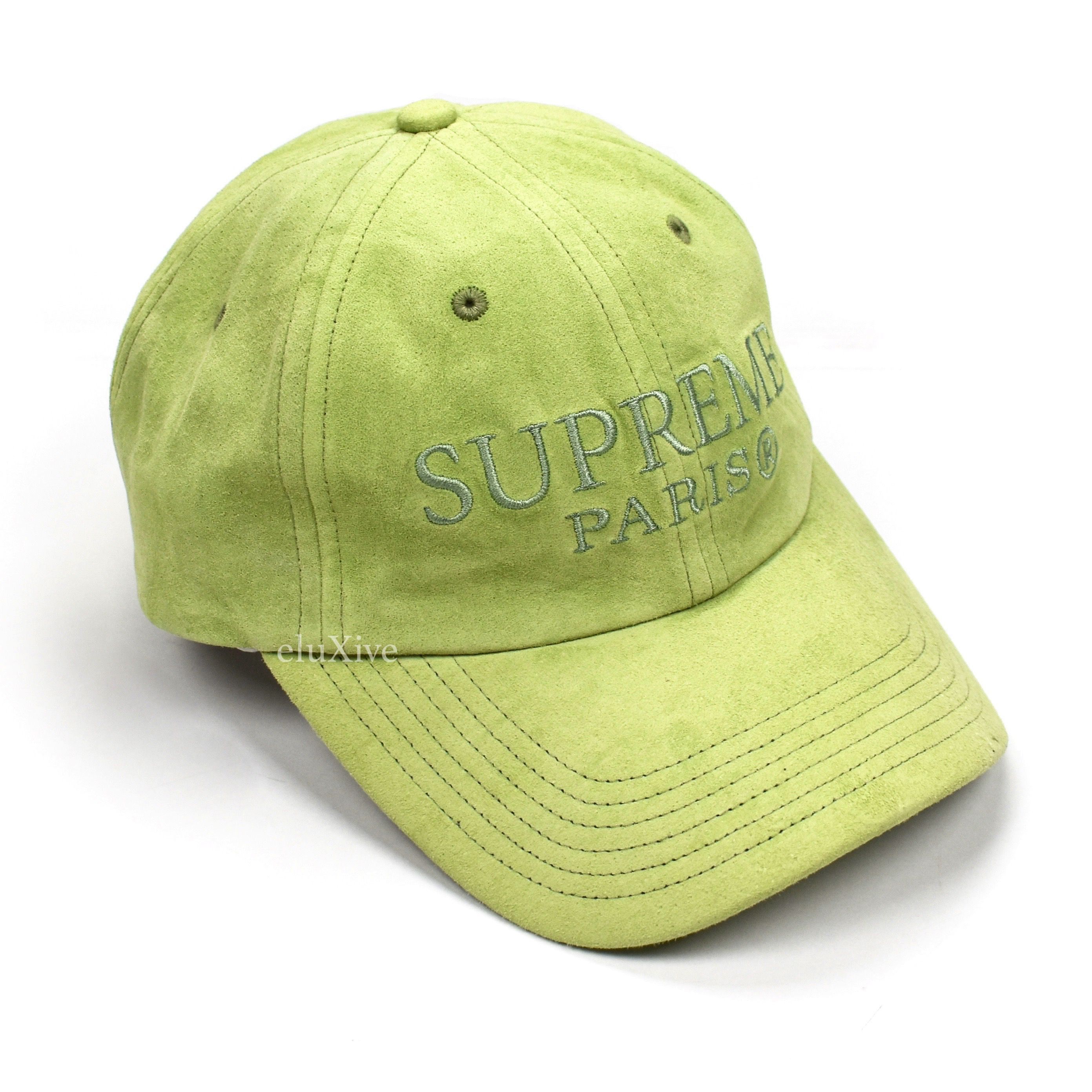 Supreme Mint Green Tonal Paris Logo Suede Hat Balmain DS Size ONE SIZE - 1 Preview