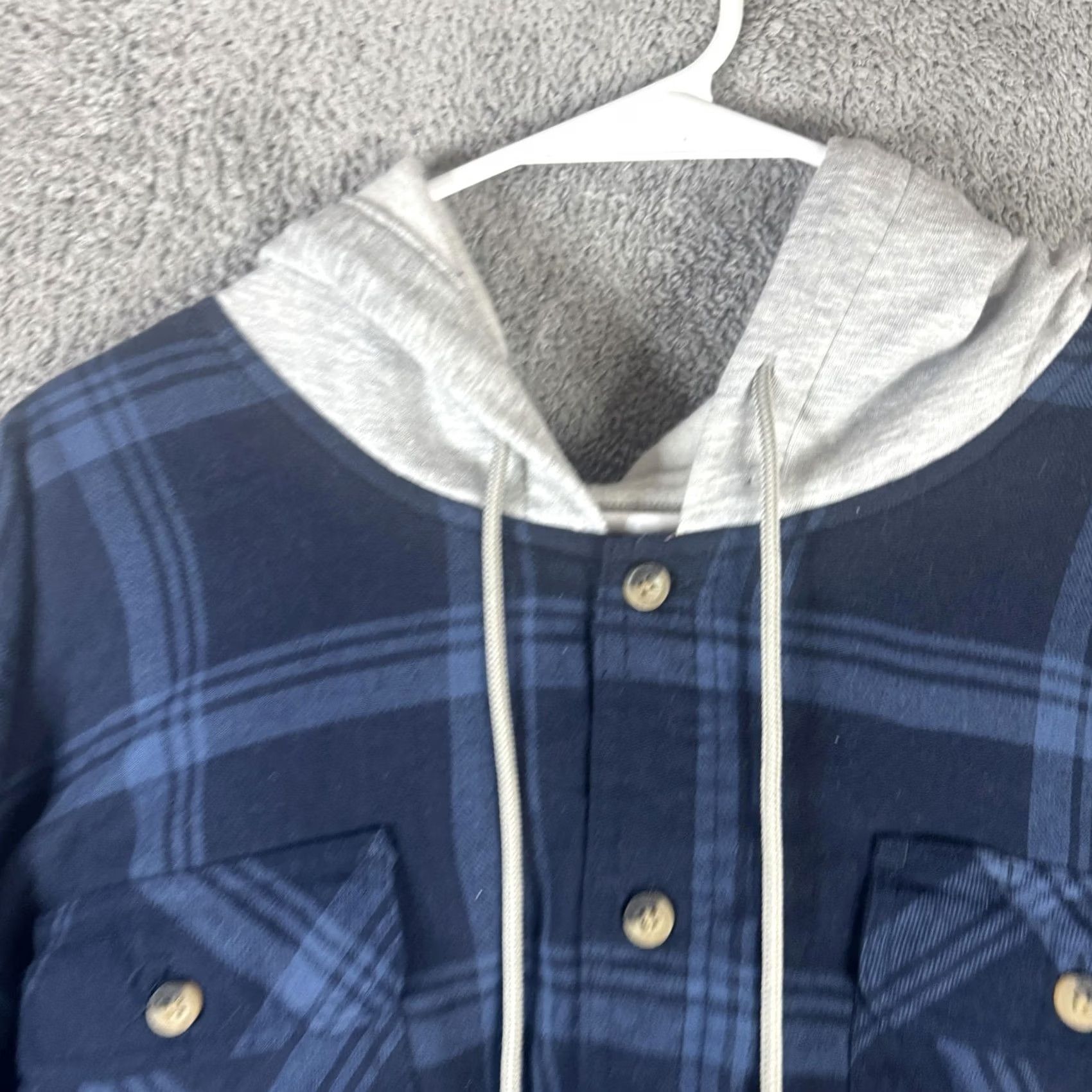 Wrangler Wrangler Jacket Mens 2XL Blue Plaid Flannel Hooded Quilted Lined Shacket Outdoor Size US XXL / EU 58 / 5 - 6 Thumbnail