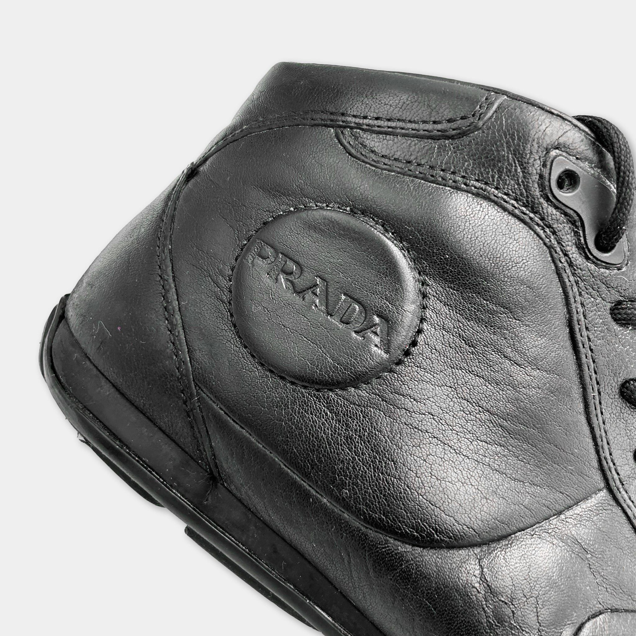 Prada Prada Sport 00's Black Logo Leather Boots Size US 5 / EU 37 - 2 Thumbnail