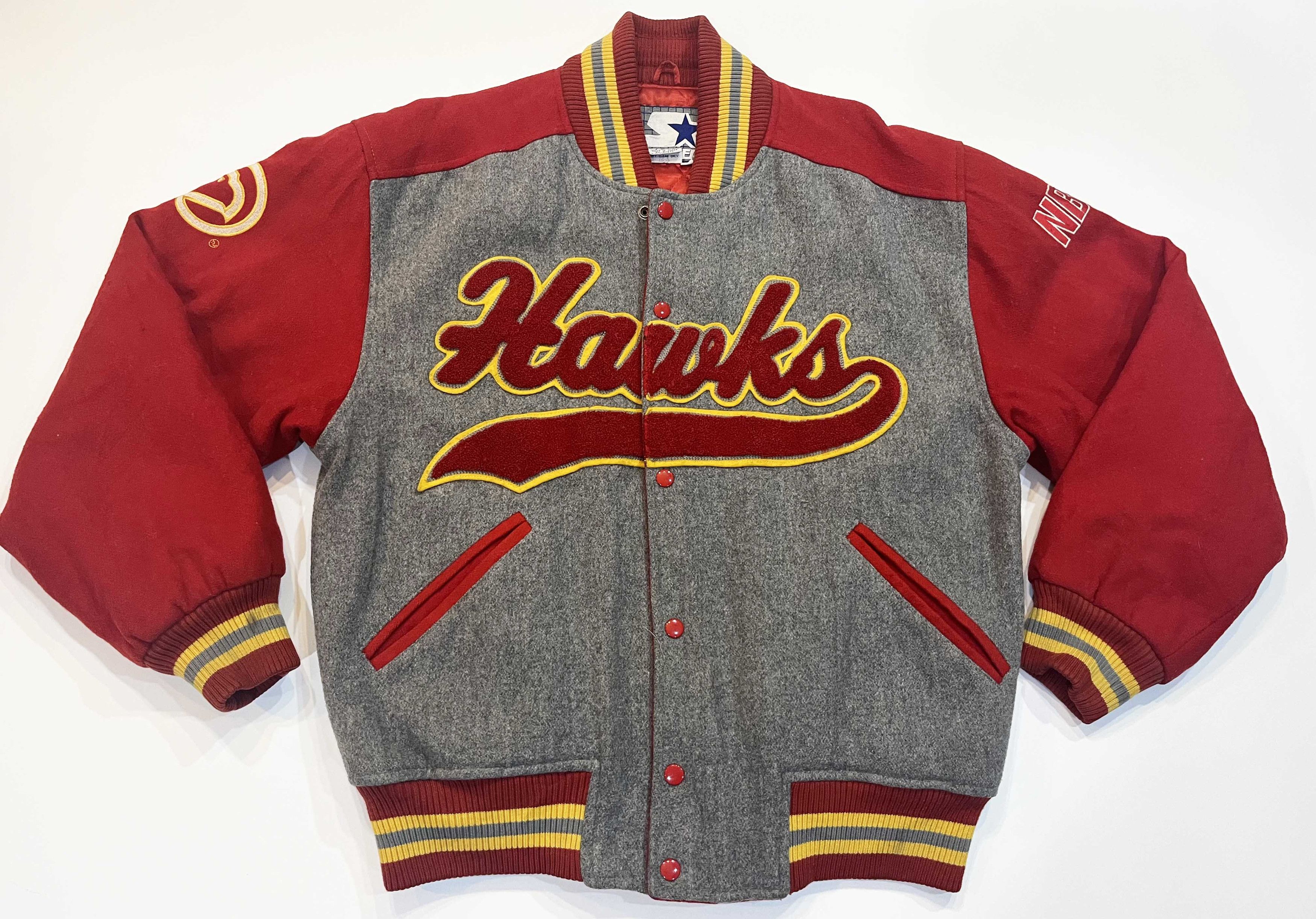 Starter Vintage Starter NBA Atlanta Hawks Varsity Bomber Jacket Size US M / EU 48-50 / 2 - 1 Thumbnail