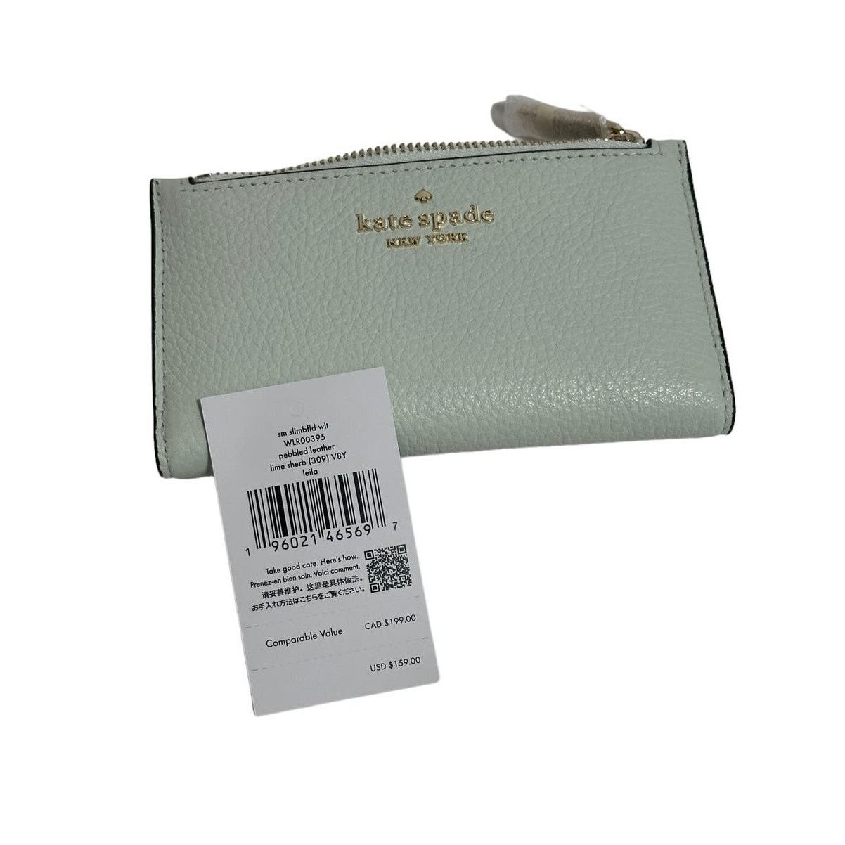 Kate Spade Kate Spade Leila Small Slim Bifold Wallet Lime Sherbert Size ONE SIZE - 6 Thumbnail