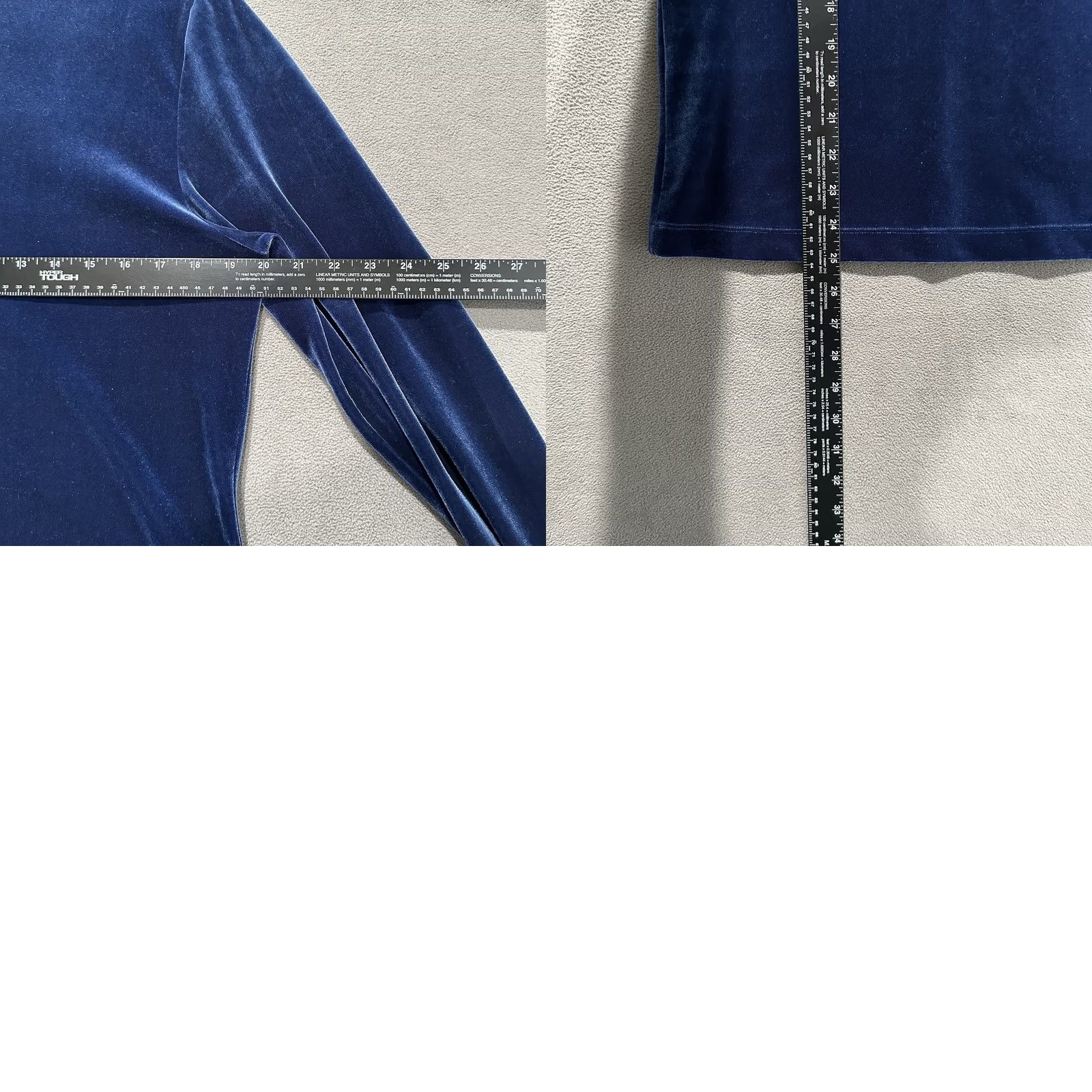 Lands' End VINTAGE Lands End Shirt Womens L Blue Velour Velvet Long Sleeve Turtleneck GUC 90s Size L / US 10 / IT 46 - 8 Thumbnail