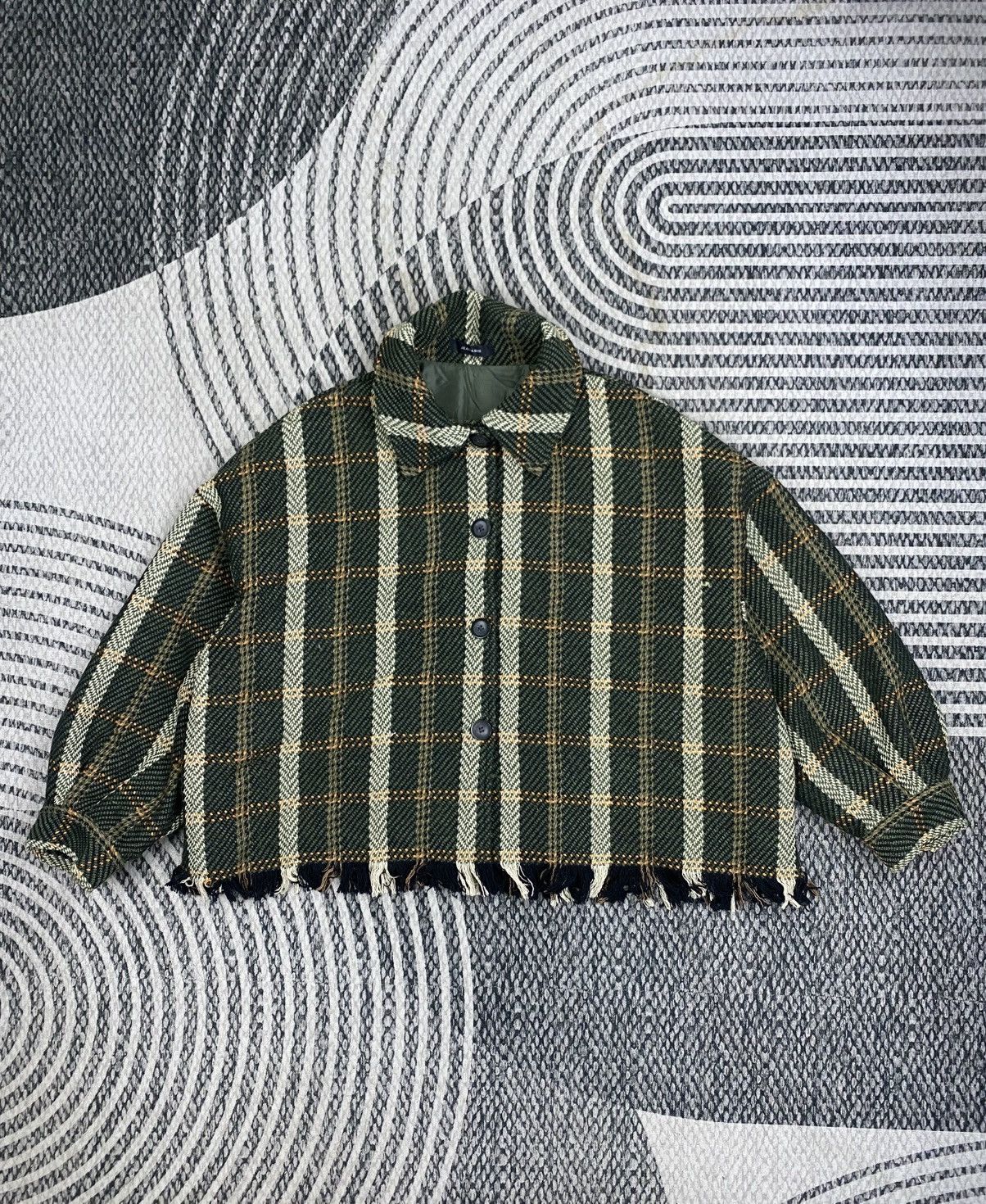 Japanese Brand Vintage Jeanasis Green Checked Fullbutton Jacket Size L / US 10 / IT 46 - 1 Thumbnail