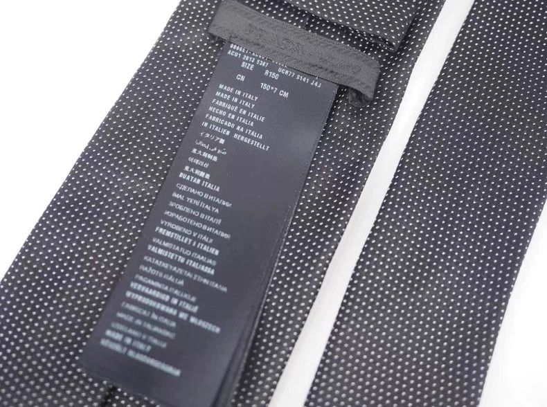 Prada Prada Black Small Polka Dot Silk Tie Size ONE SIZE - 5 Thumbnail