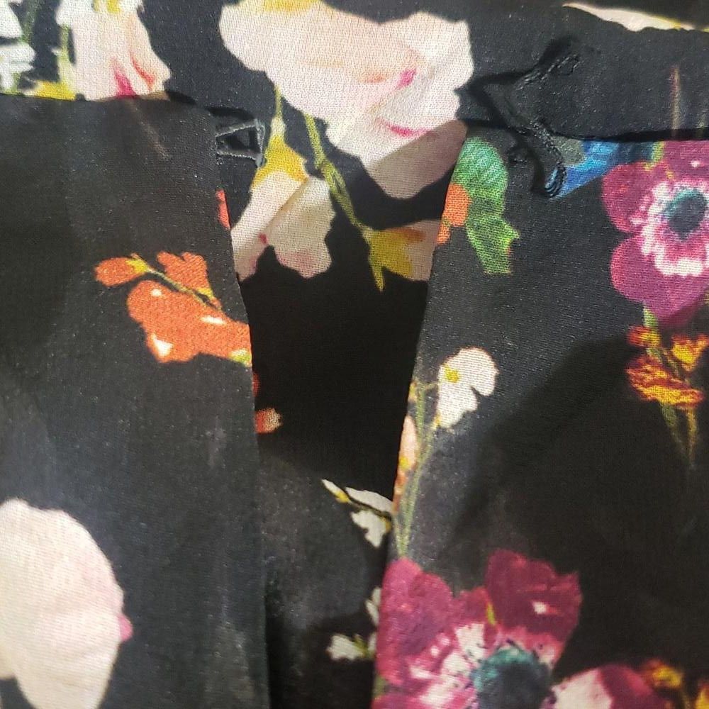 Designer CT1822 alice + olivia Black Floral Sleeveless Blouse S Size S / US 4 / IT 40 - 5 Thumbnail