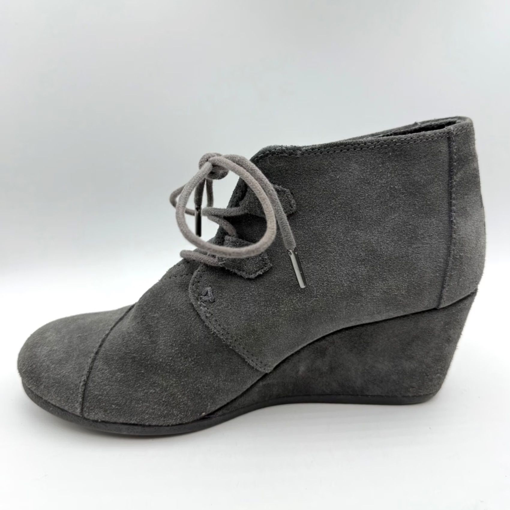 Toms Toms Womens Kala Wedge Bootie Ankle Lace Up Suede Gray Size 9 Shoes Size US 9 / IT 39 - 7 Thumbnail