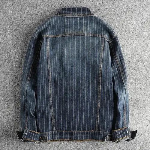 Other American Retro Striped Old Vintage Washed Denim Jacket Size US XL / EU 56 / 4 - 2 Thumbnail