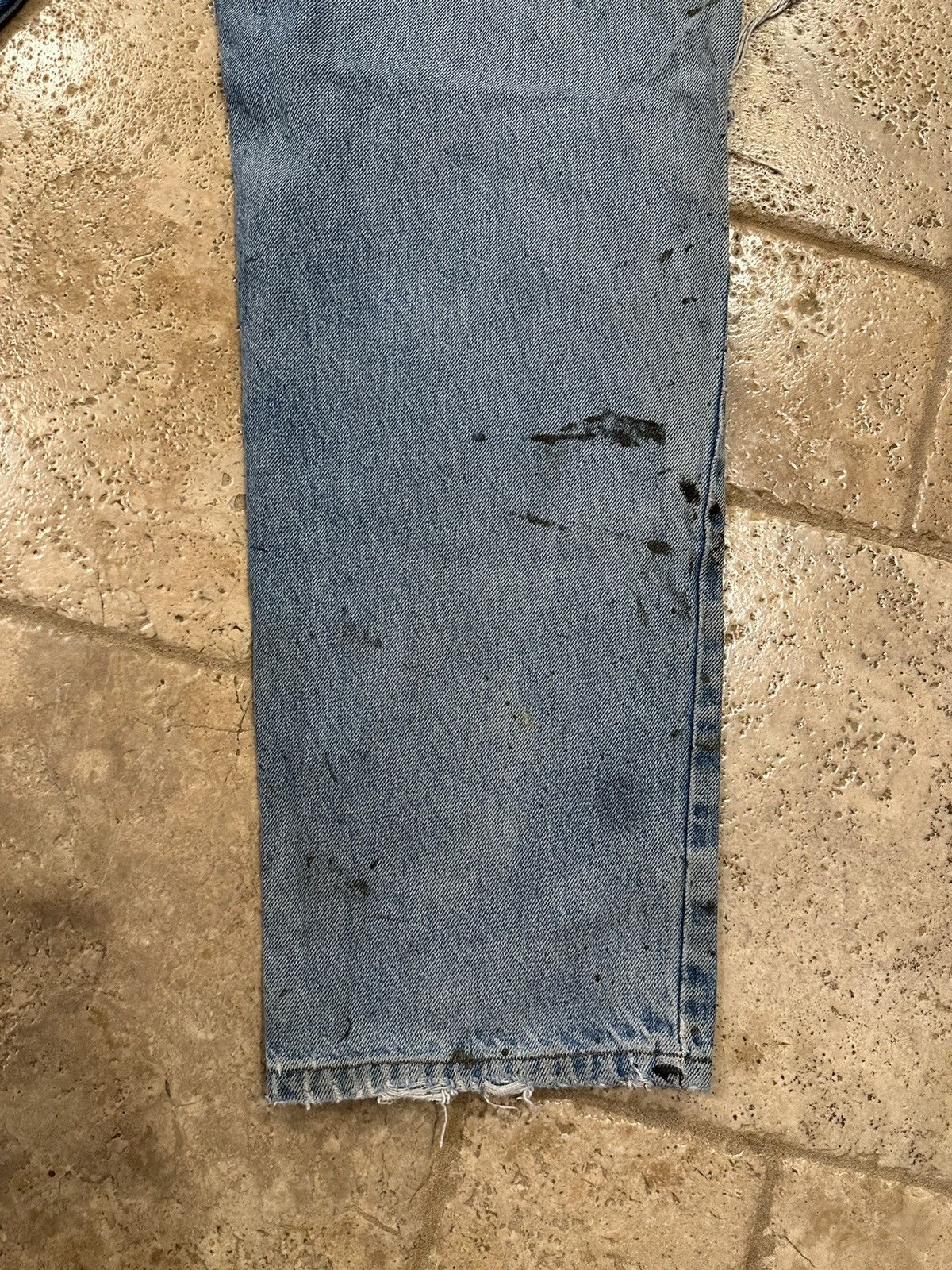 Kirkland Signature × Vintage Vintage Kirkland Distressed Blowout Painter Blue Denim Jeans Size US 36 / EU 52 - 9 Thumbnail