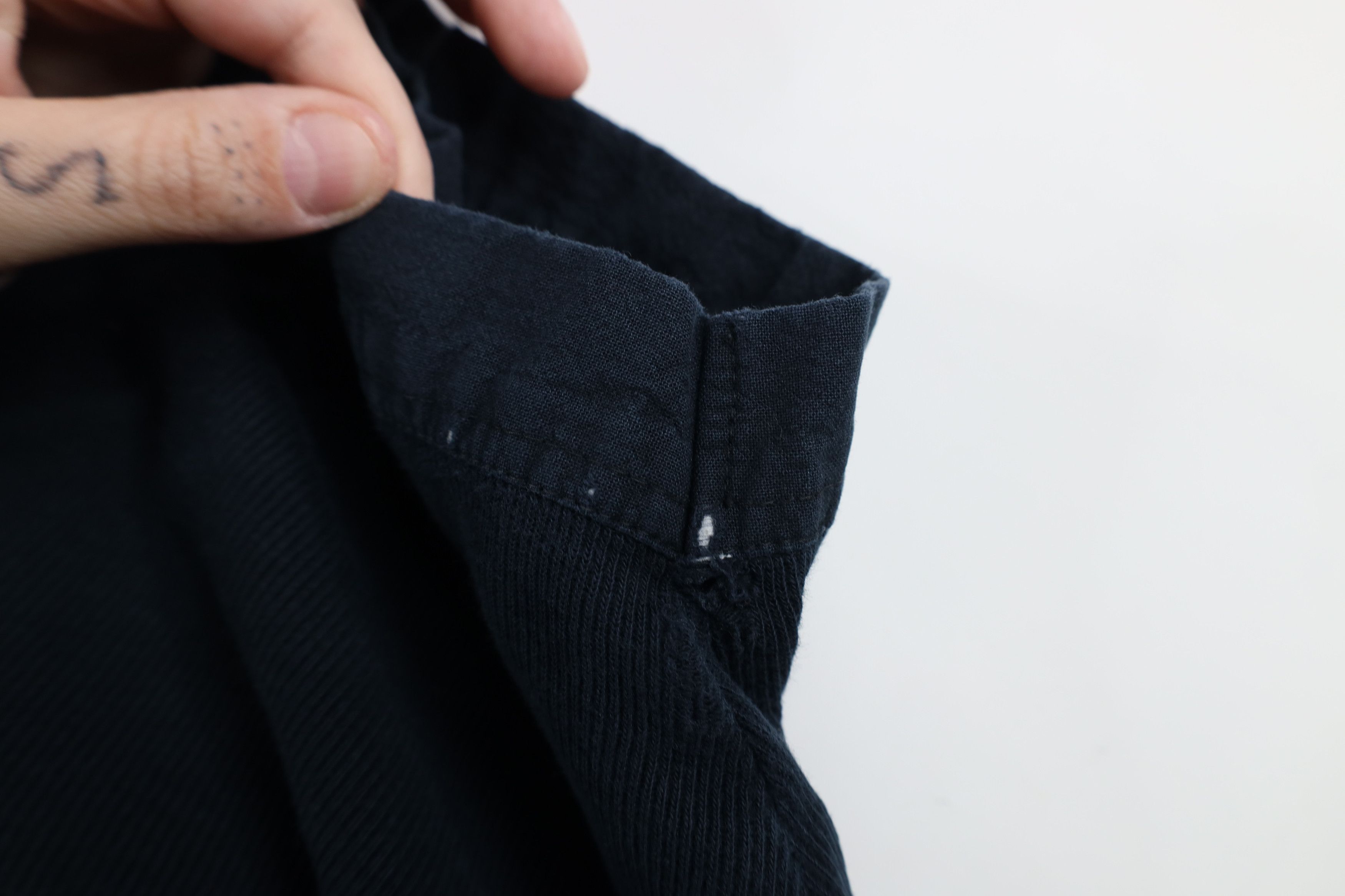 Vintage Vintage 90s Streetwear Ribbed Knit Pullover Polo Shirt Black Size US XXL / EU 58 / 5 - 10 Thumbnail