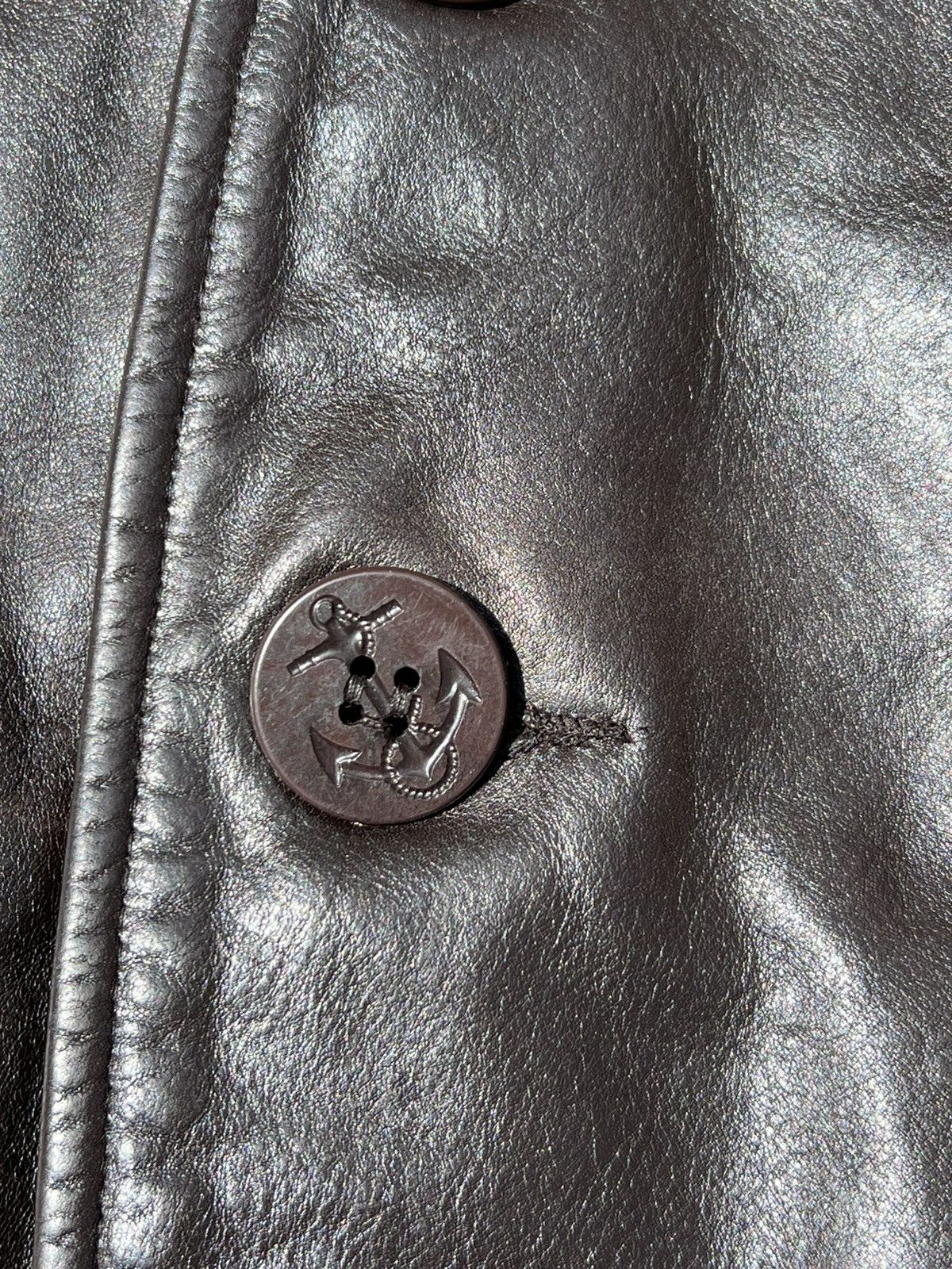 Schott Vintage Schott NYC U.S. 740N Leather Naval Pea Coat Size 48 Size US M / EU 48-50 / 2 - 7 Thumbnail