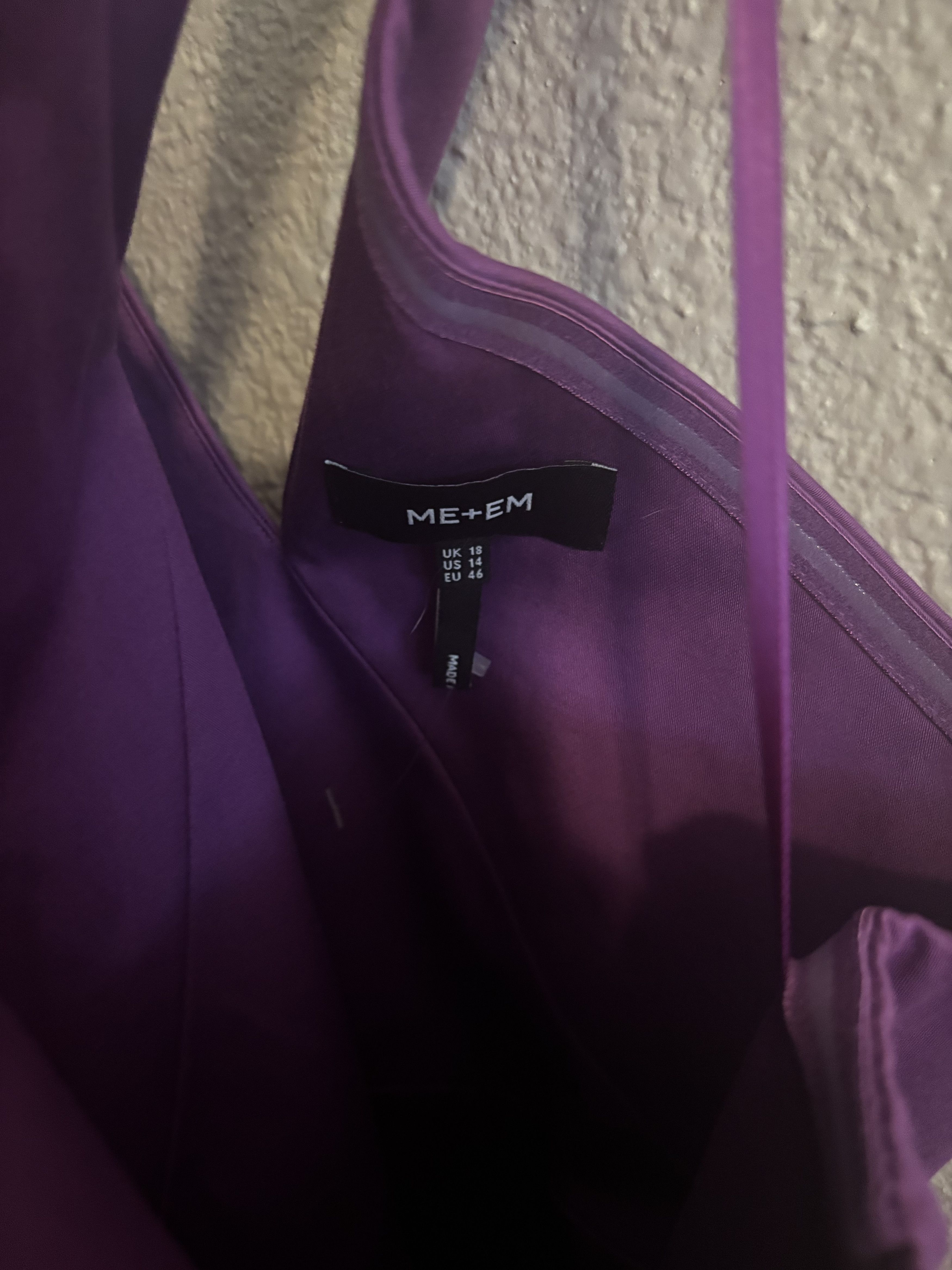 ME+EM One Shoulder Purple Dress Size XL / US 12-14 / IT 48-50 - 4 Thumbnail