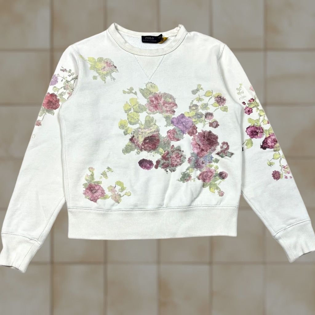 Polo Ralph Lauren Polo Ralph Lauren Sweatshirt Floral Print Crewneck Women’s XS White Crewneck Sweatshirt Women’s XS Floral Print Polo Ralph Lauren PullOver Sweatshirt Size XS / US 0-2 / IT 36-38 - 1 Thumbnail