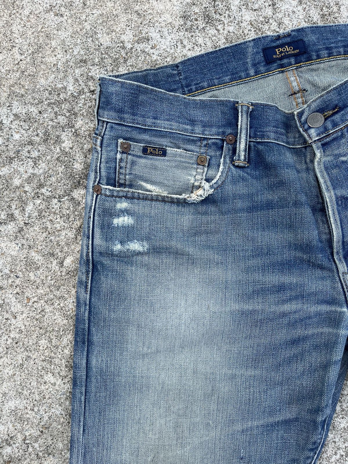 Polo Ralph Lauren 🔥 Polo Ralph Lauren Distressed Denim Vintage W35🔥 Size US 35 - 6 Thumbnail